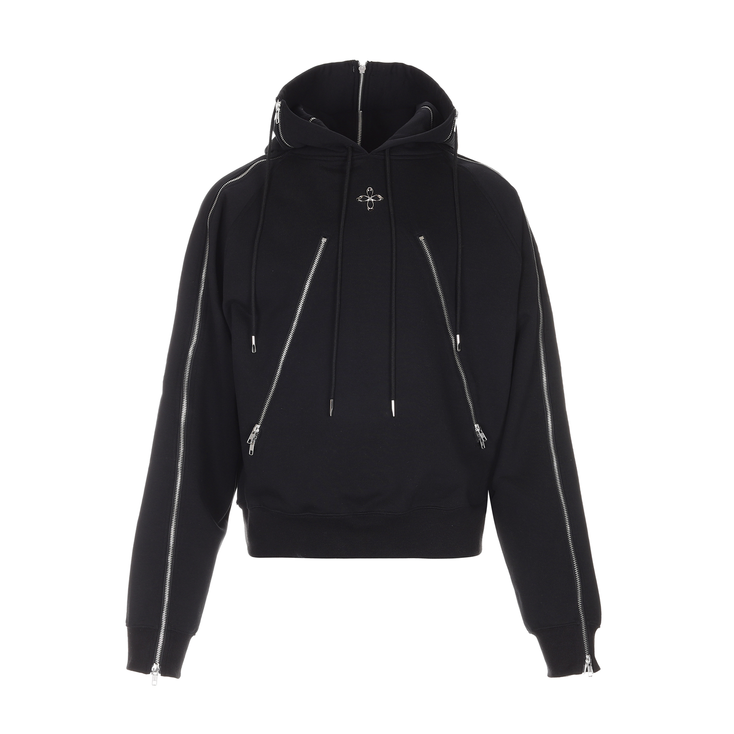 【SURGERY】Four Directions Zippers Hoodie Black surgery four directions zippers hoodie 'black'