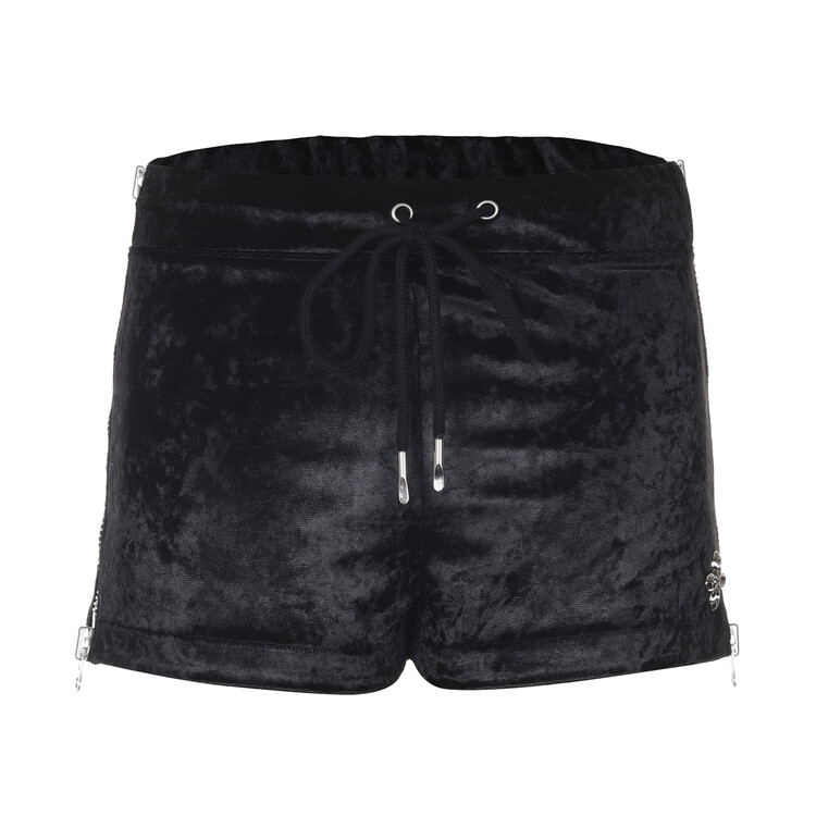 【SURGERY】side zip velvet track micro shorts 'black' surgery side zip velvet track micro shorts 'black'