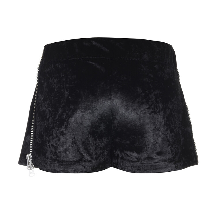 ★SURGERY★ side zip velvet track micro shorts surgery side zip velvet track micro shorts 'black'