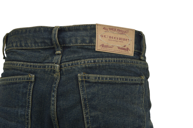 surgery yoonseul long length double jeans 'vintage blue'