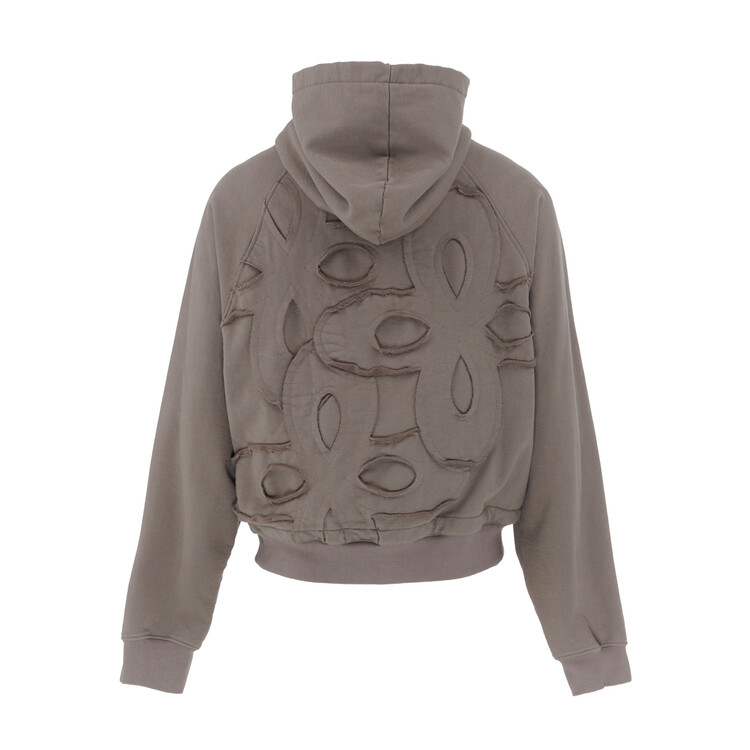 【SURGERY】24fw clover logo patchs sweat hoodie surgery clover logo patchs sweat hoodie 'cocoa'