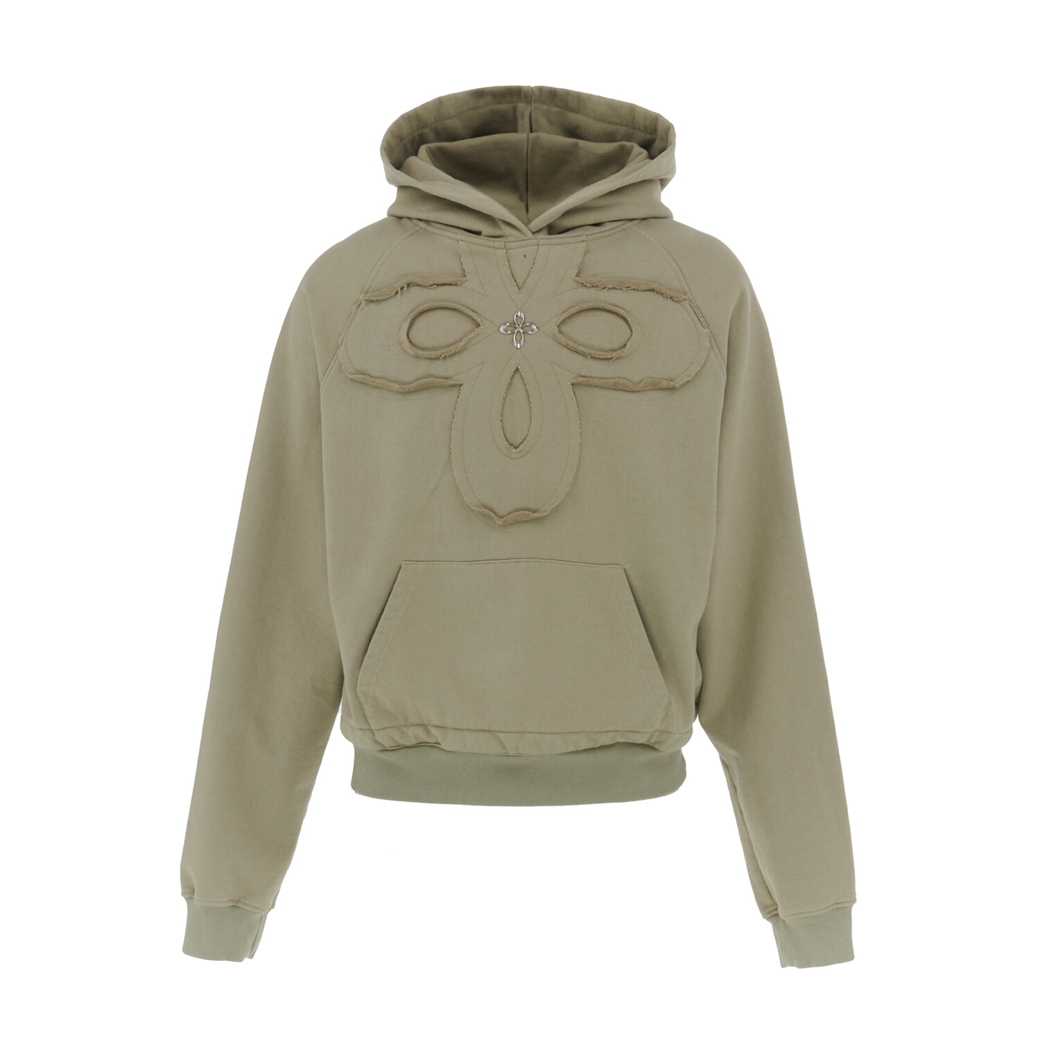 【SURGERY】 clover logo patchs sweat hoodie 'olive' surgery clover logo patchs sweat hoodie 'olive'