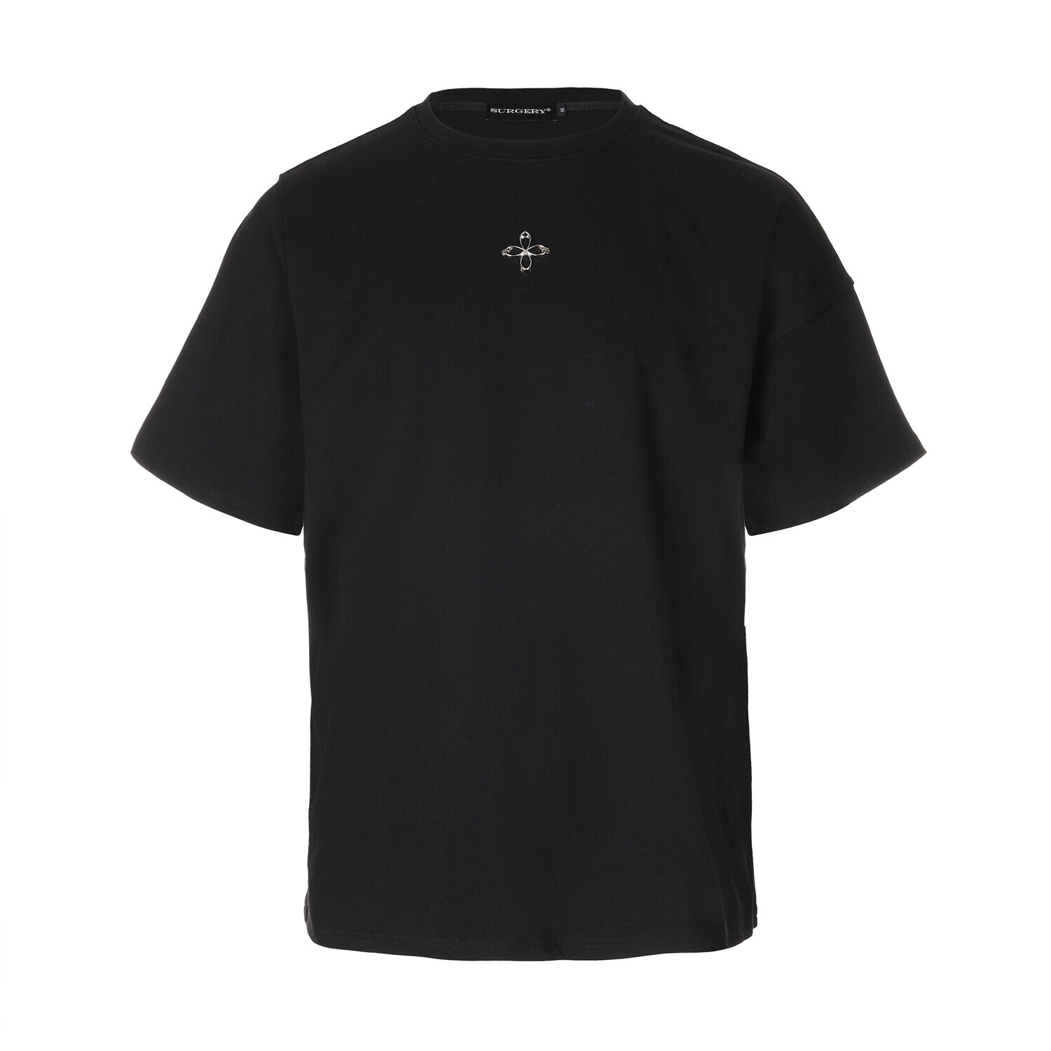 【SURGERY】unbalance l clover logo crop T-shirts 'black' WearAll Womens Crop Long Sleeve T Shirt Ladies Short Plain