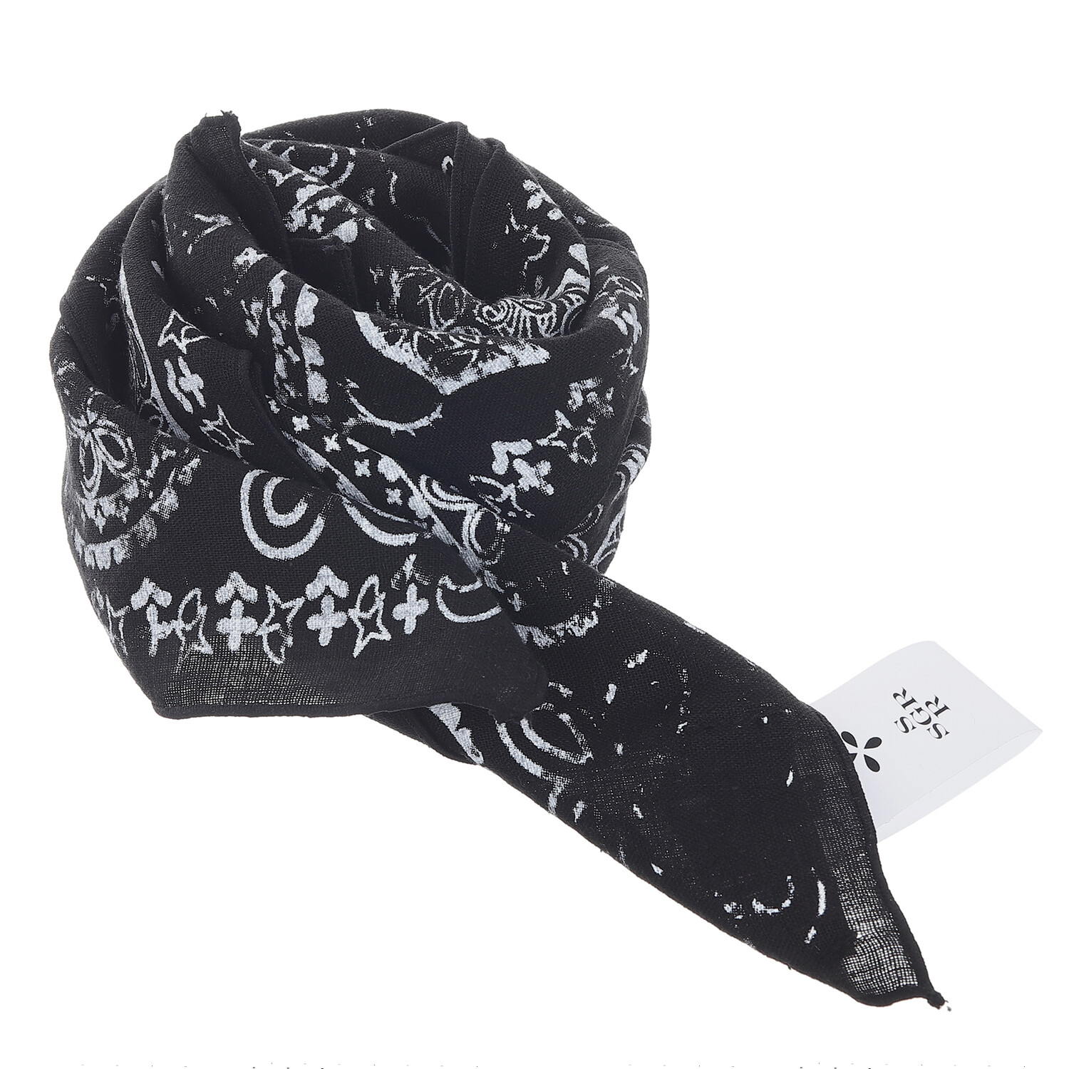 【SURGERY】 faded paisley clover scarf 'black' surgery faded paisley clover scarf 'black'