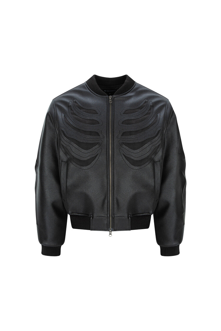 surgery bone cutting varsity jacket 'all black'