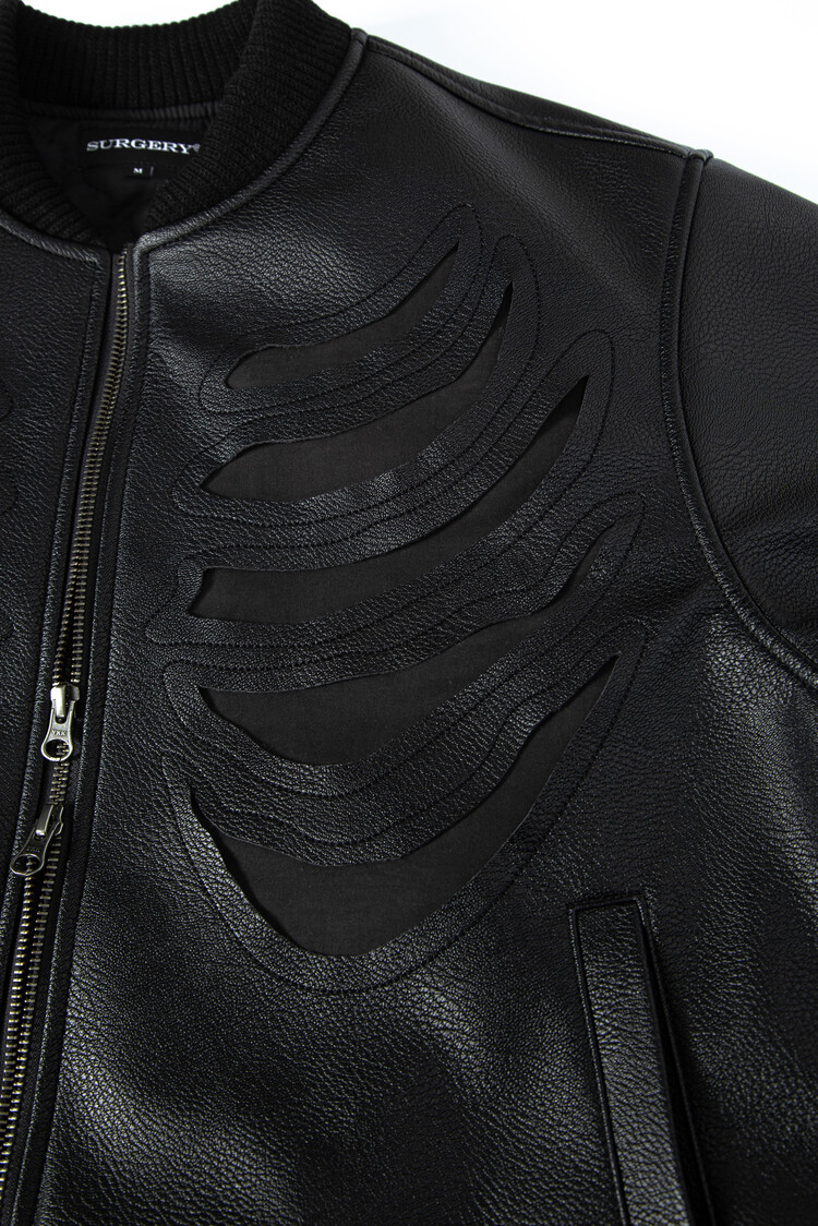 surgery bone cutting varsity jacket 'all black'