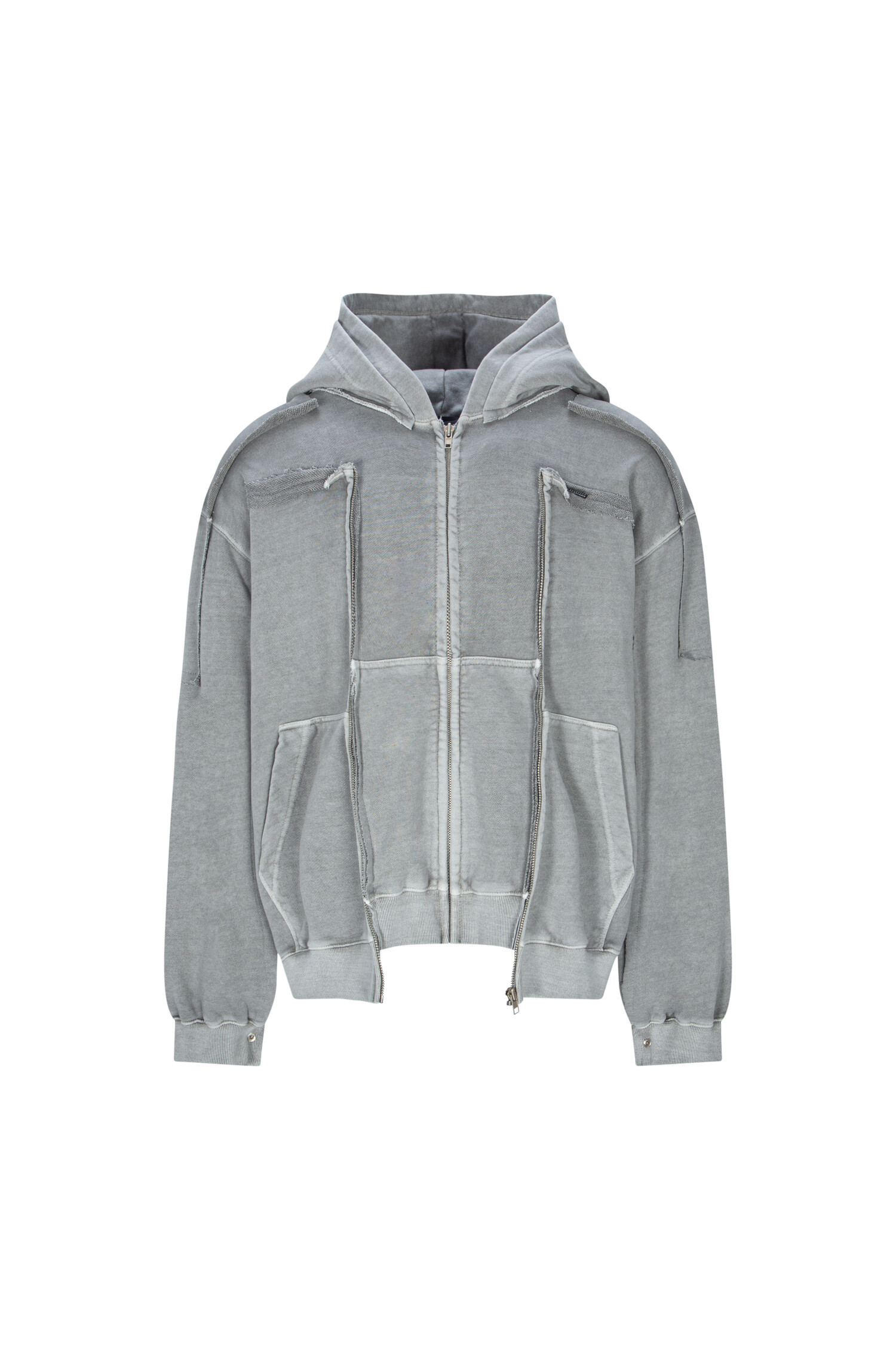 surgery remake pigment crop hood jacket 'grey'
