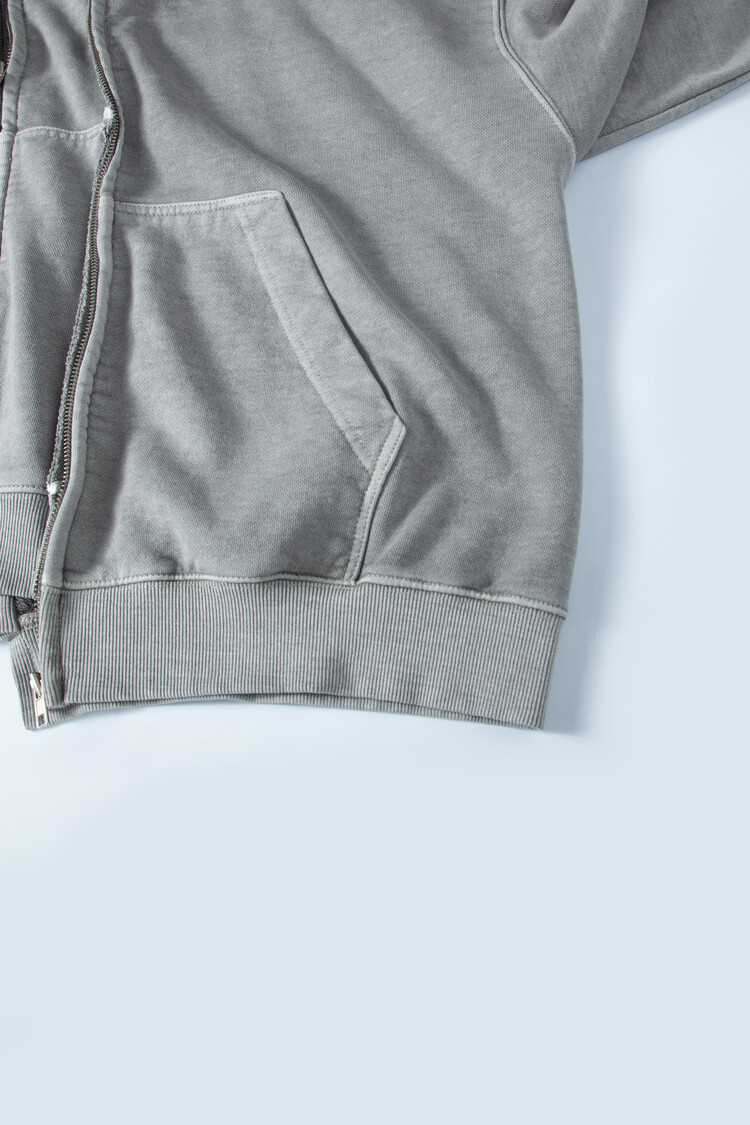 surgery remake pigment crop hood jacket 'grey'