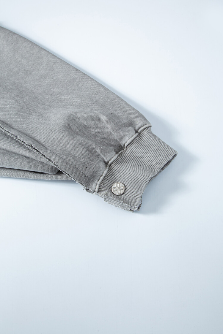 surgery remake pigment crop hood jacket 'grey'