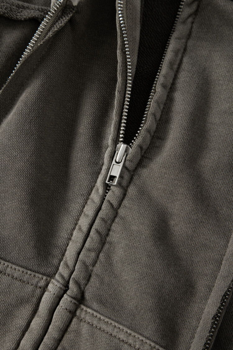 surgery remake pigment crop hood jacket 'cocoa'