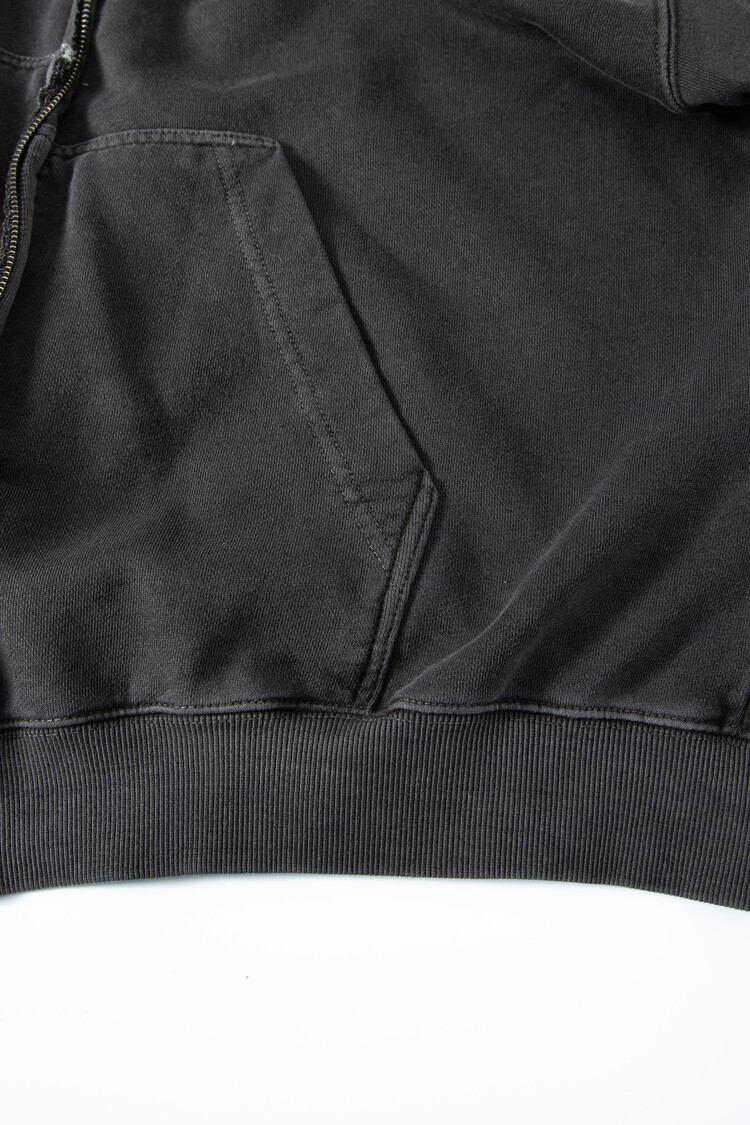surgery remake pigment crop hood jacket 'charcoal'