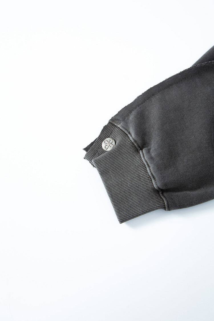 surgery remake pigment crop hood jacket 'charcoal'