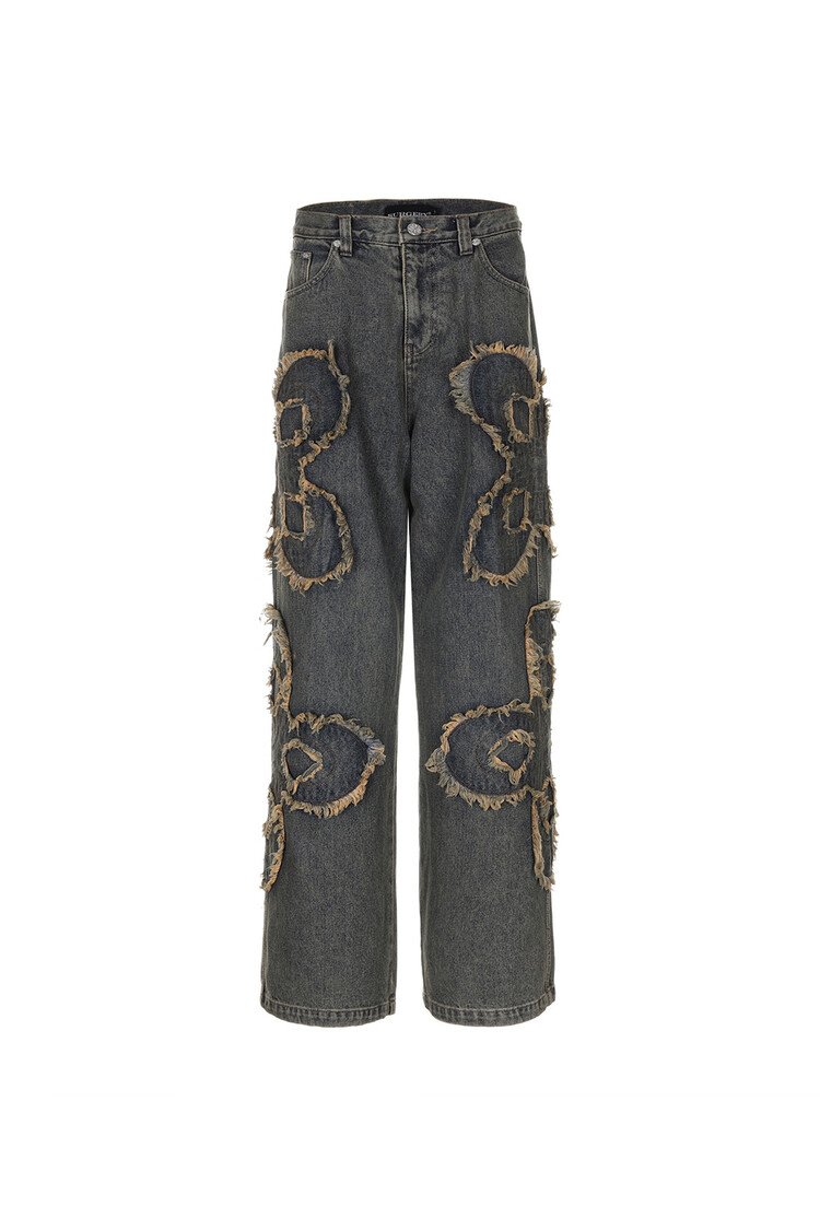 surgery clover logo patch jeans 'blue'
