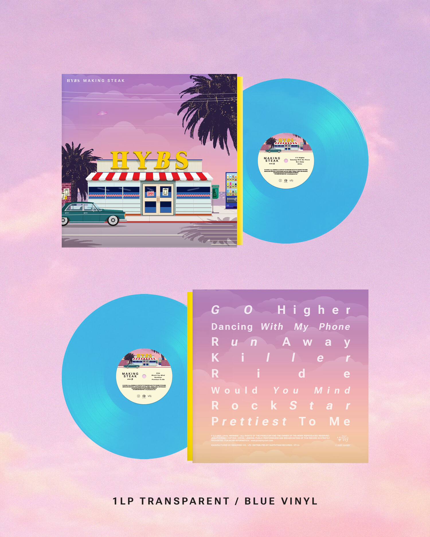 HYBS 하입스 lp - MAKING STEAK [ 1LP Transparent Blue Colored ]