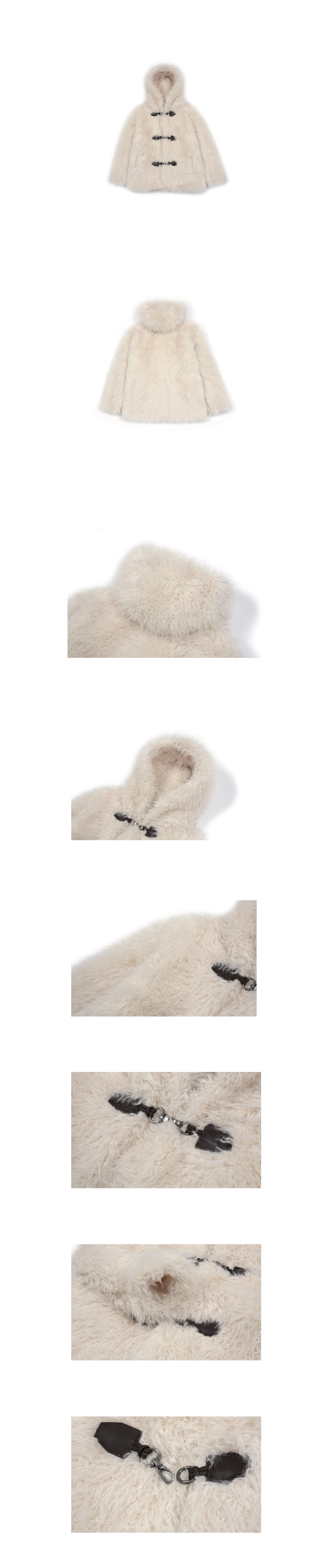 MUSINSA | ASURA Hoodie Buckle Fur Coat (IVORY)