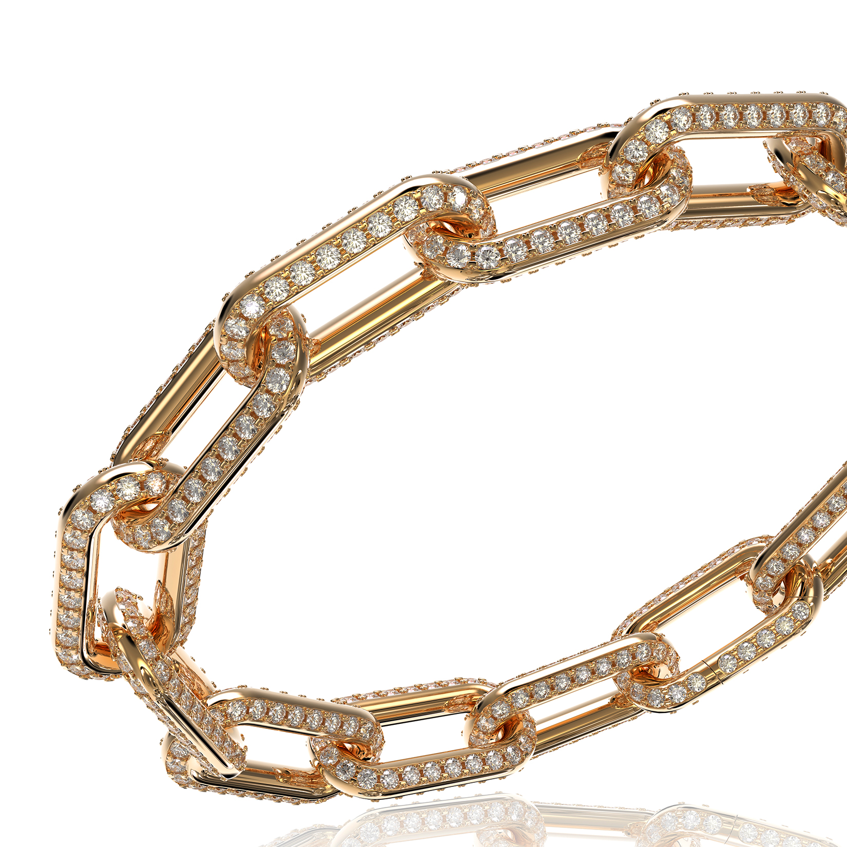 Rectangle link diamond bracelet`L.18k