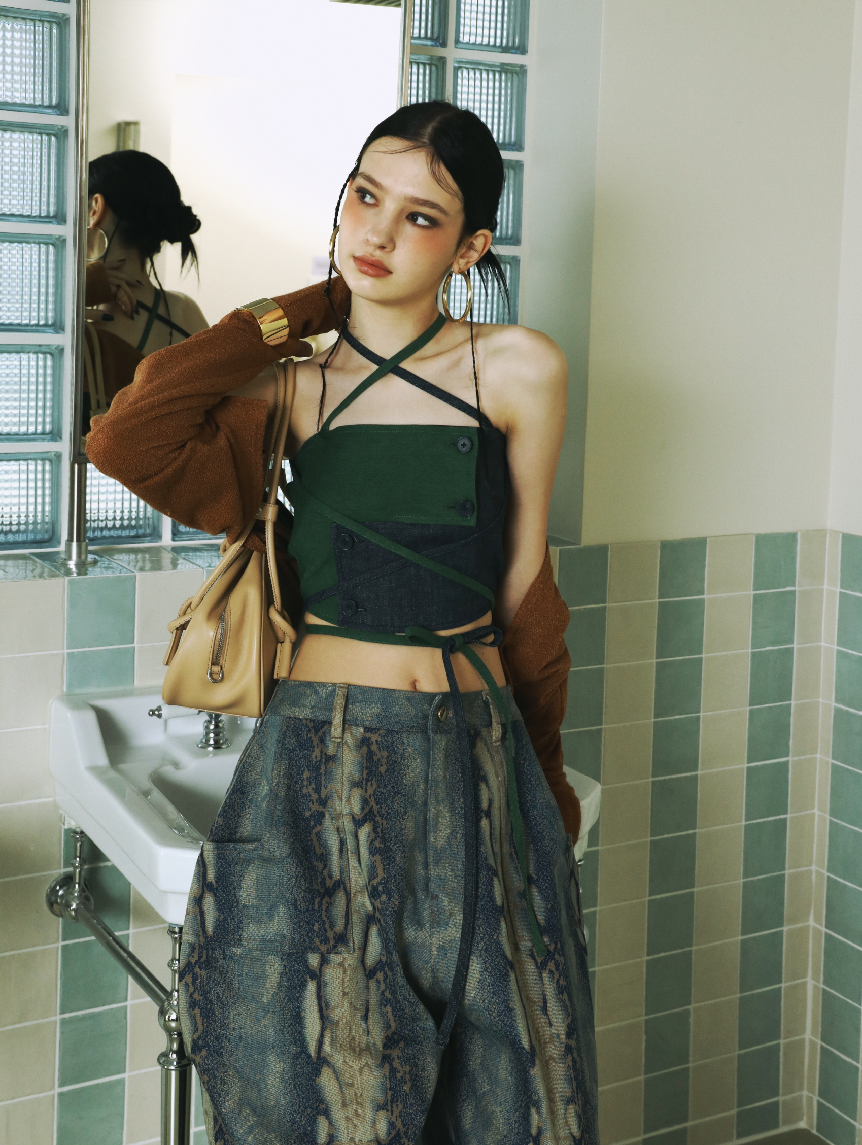 2025年新作入荷 Signature SETSETSET | MUSINSA Crossover Green Top Tank Denim トップス