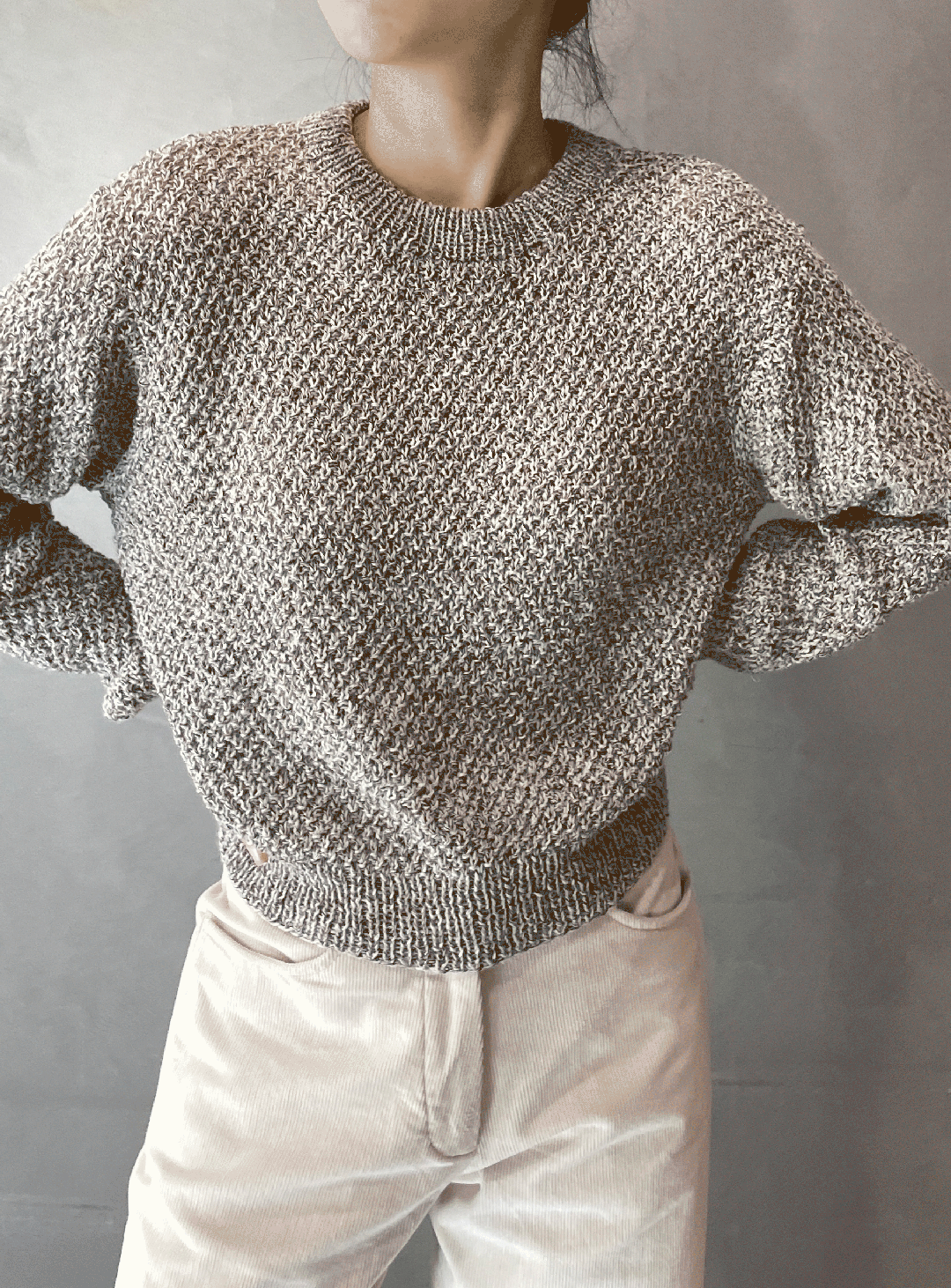 Silk cashmere wool fluffy light loose curled sausage streamer neck knitted top main image 0