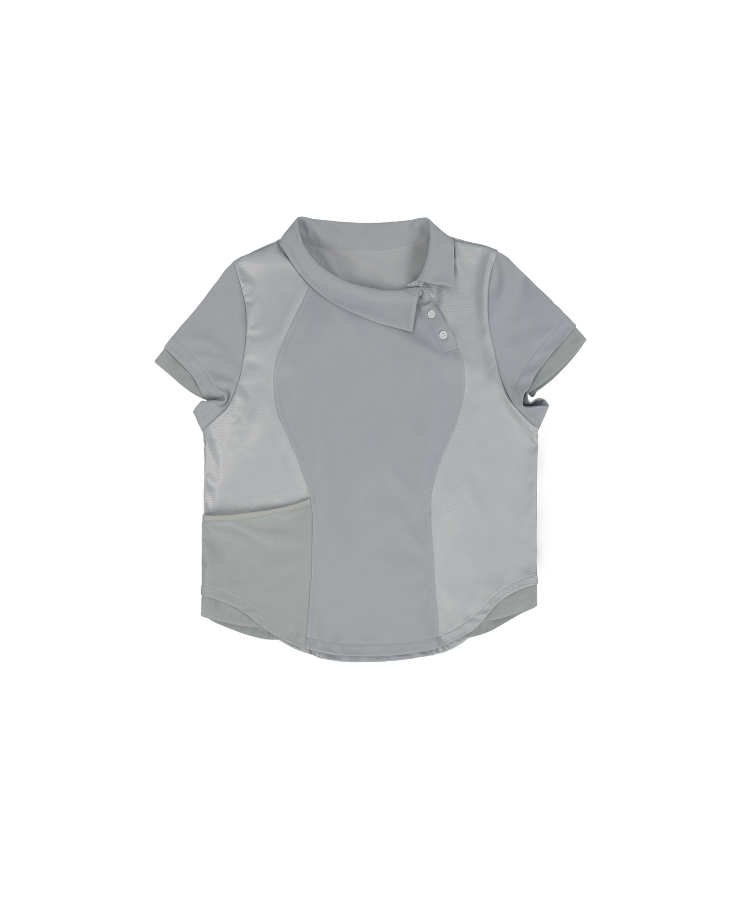 Side Neck Collar T / Grey