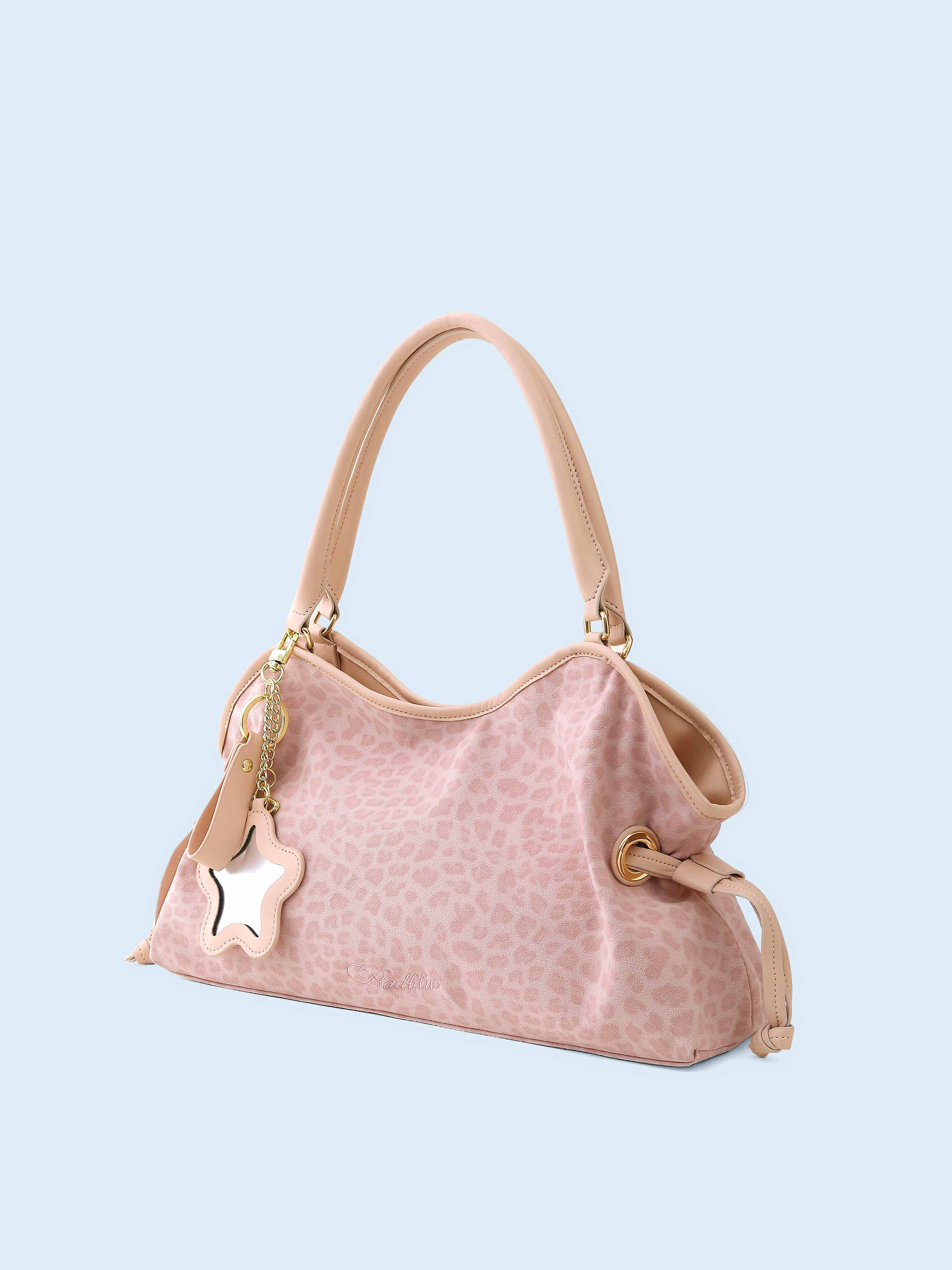 Mini Washed Leopard Dimsum Bag Pink