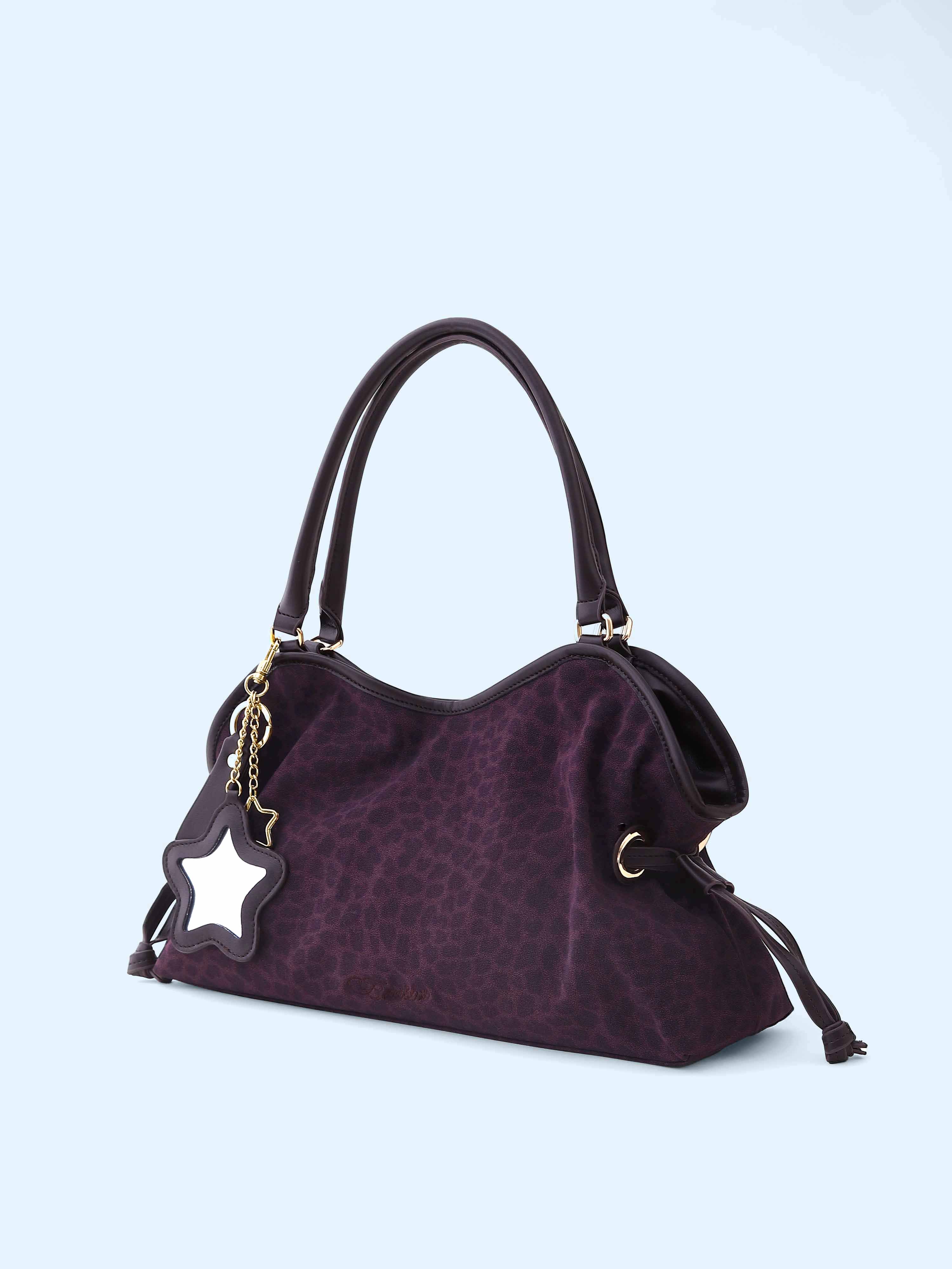 Mini Washed Leopard Dimsum Bag Purple