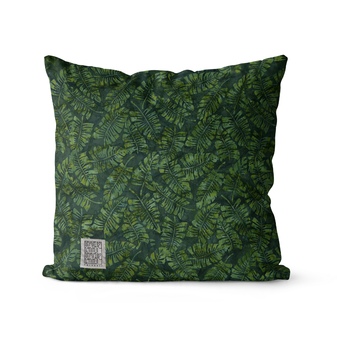 Green Khaki Banana Leaves Cushion Cover (50x50)