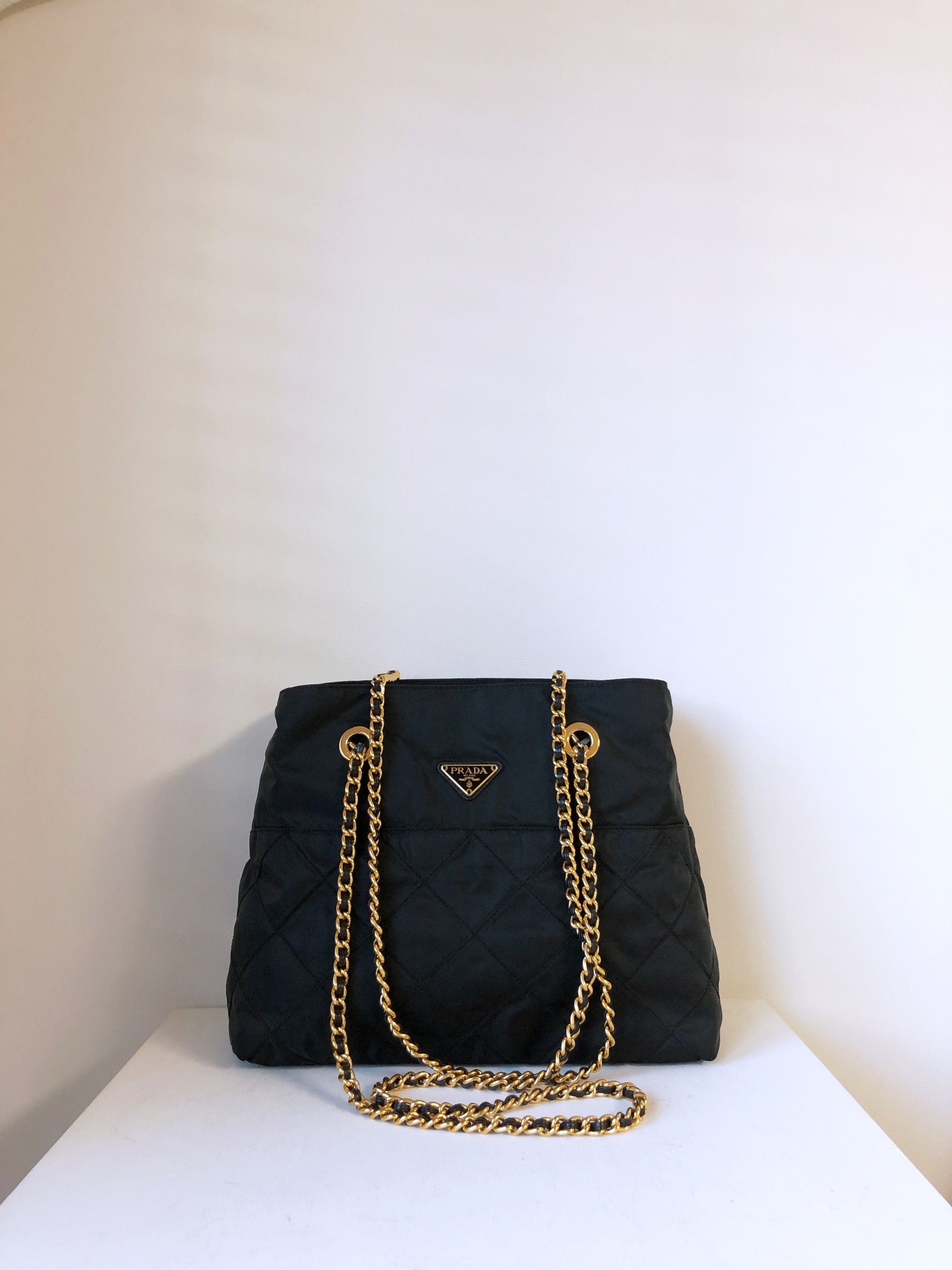 PRADA Pocono Quilted Chain Shoulder Bag