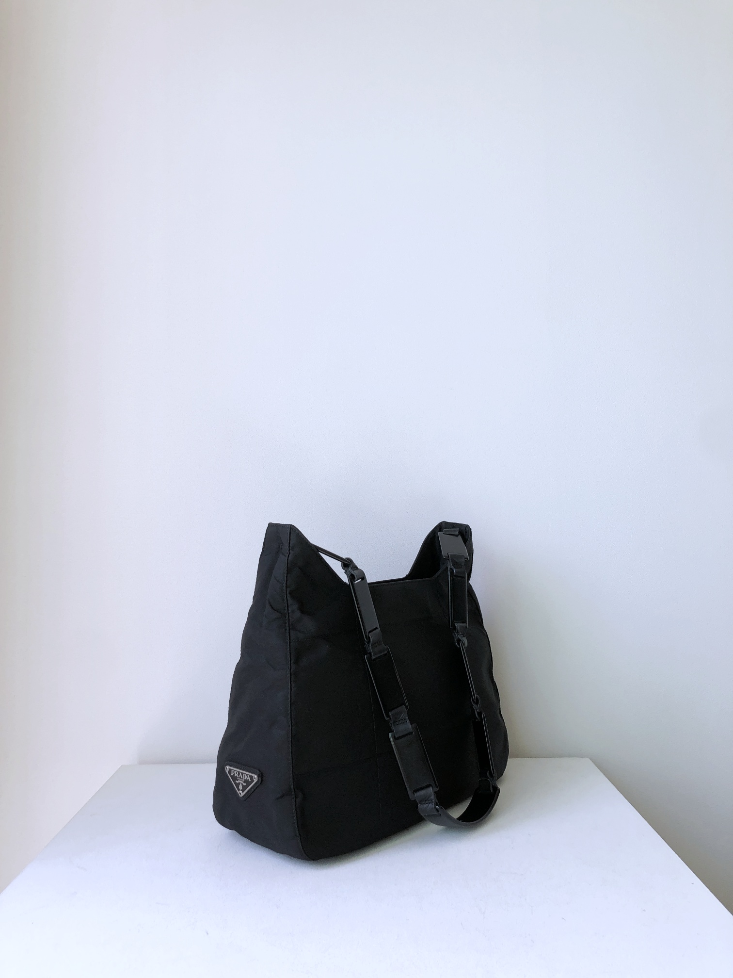 PRADA Quilted Pocono Plastic Chain Shoulder Bag