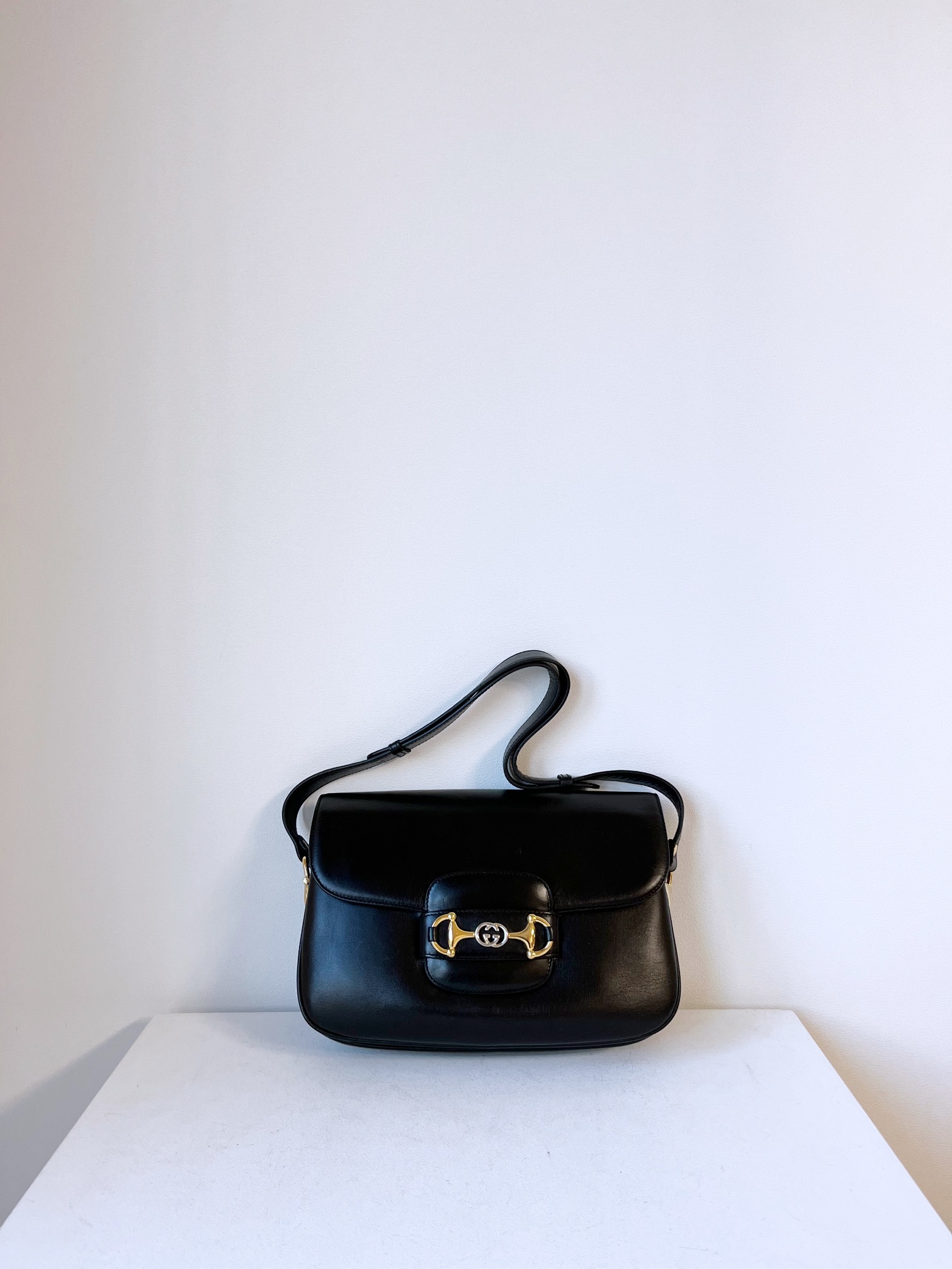 GUCCI Horsebit Logo Leather 2Way Bag