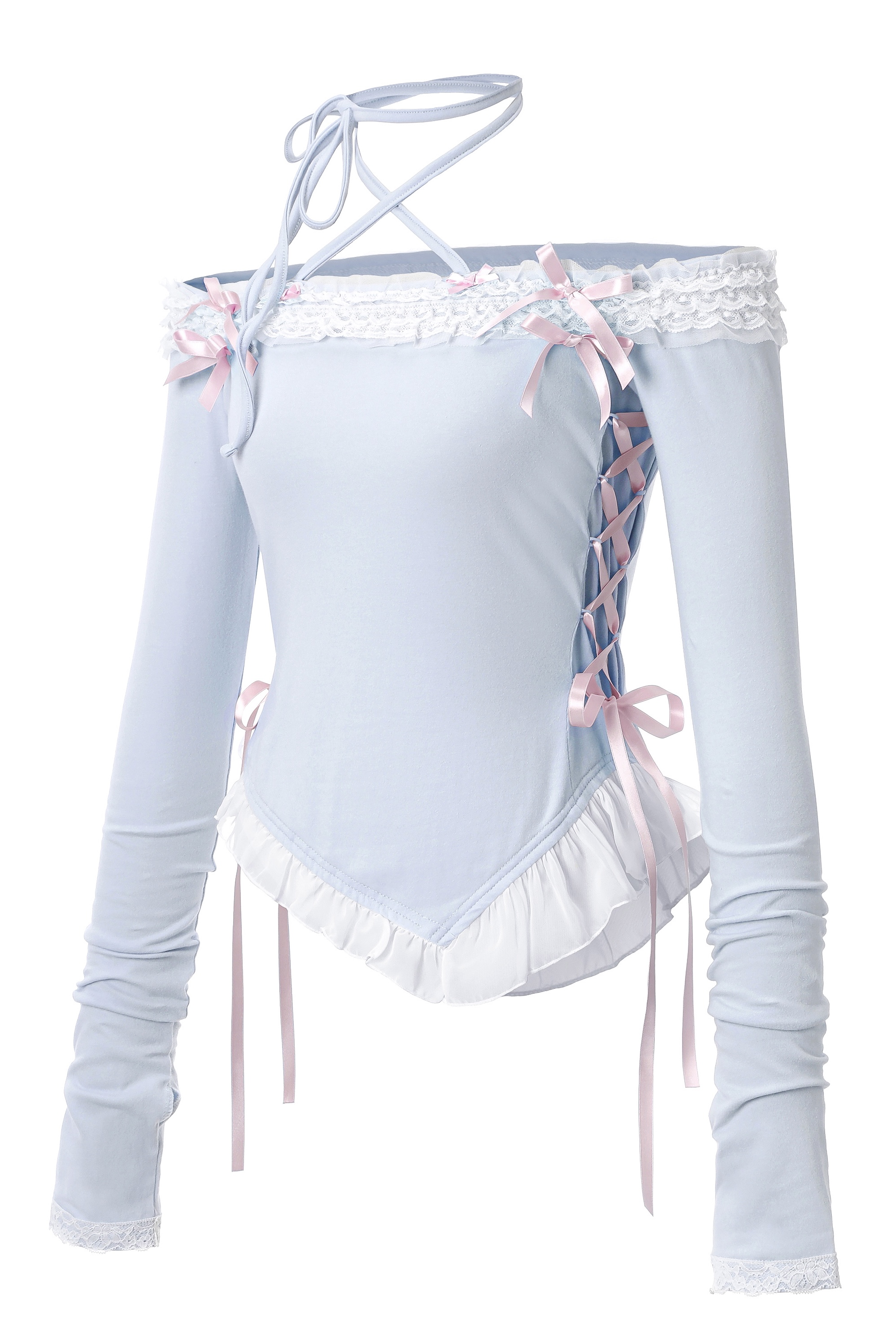 トップス shushucherry DOLLY HIME OFF SHOULDER T DOLLY HIME OFF-SHOULDER T (baby-blue)