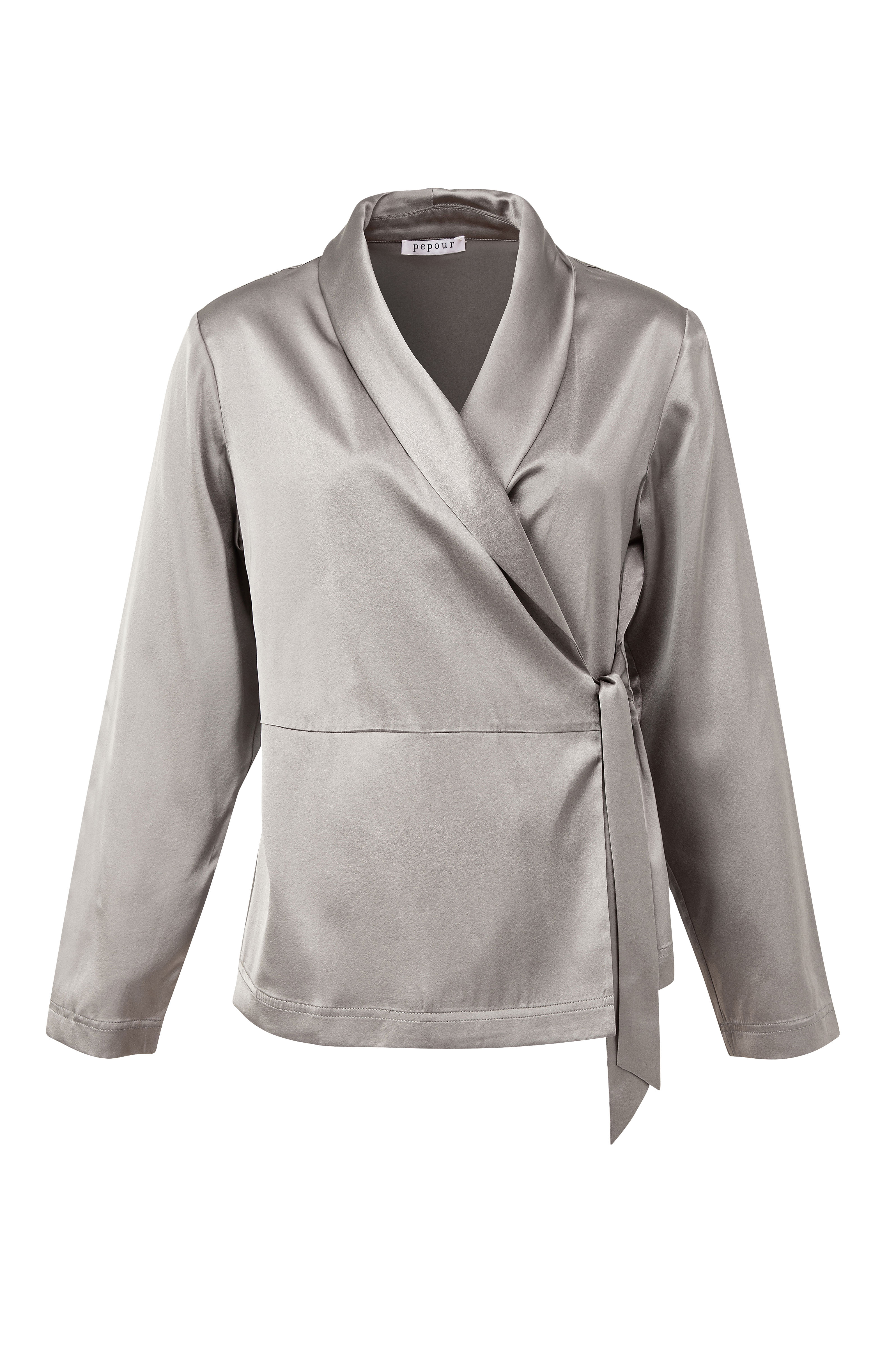 f and f grey silky robe