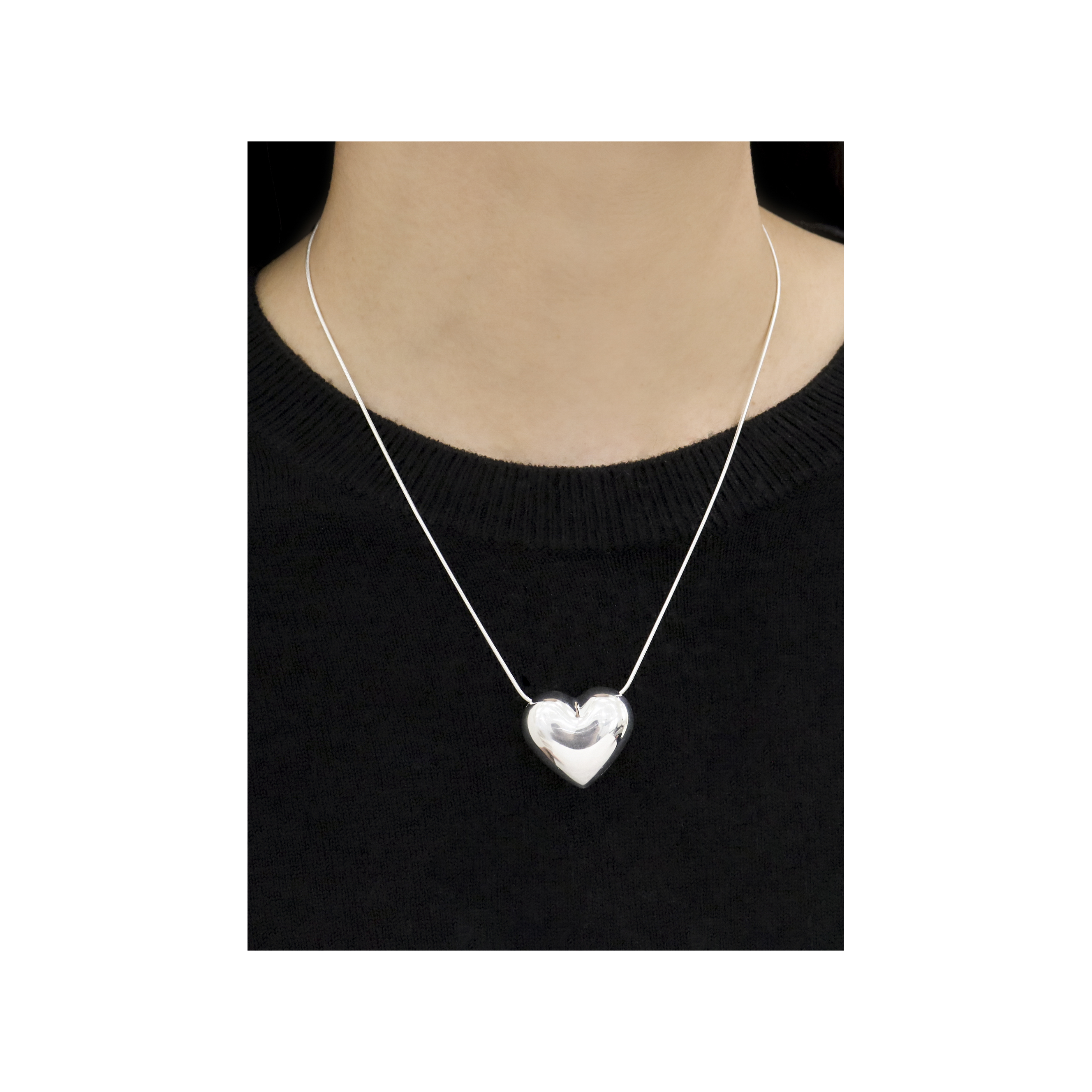 102214 Heart Pendant Silver Necklace