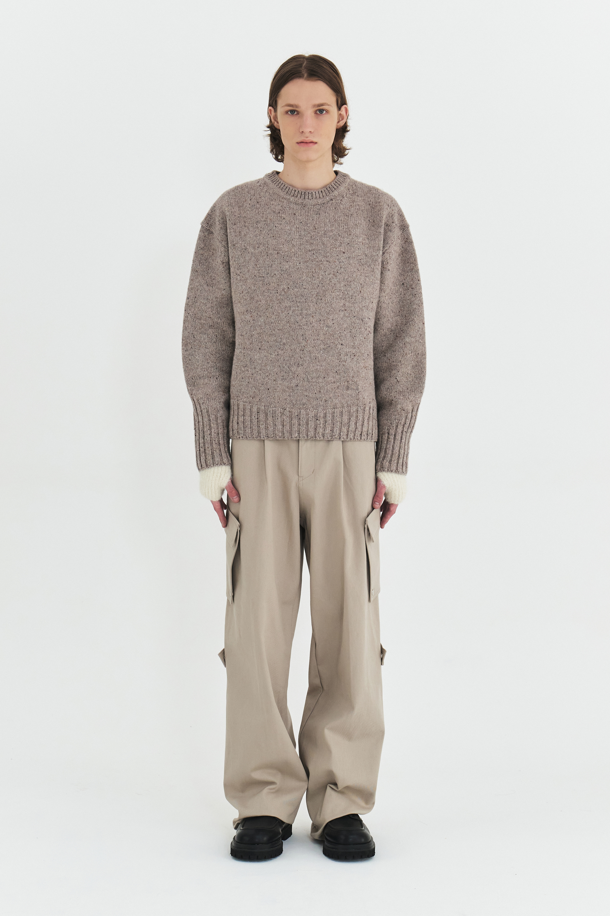 [RESTOCK] MODIFIED WOOL KNIT SWEATER - MELNANGE TAUPE