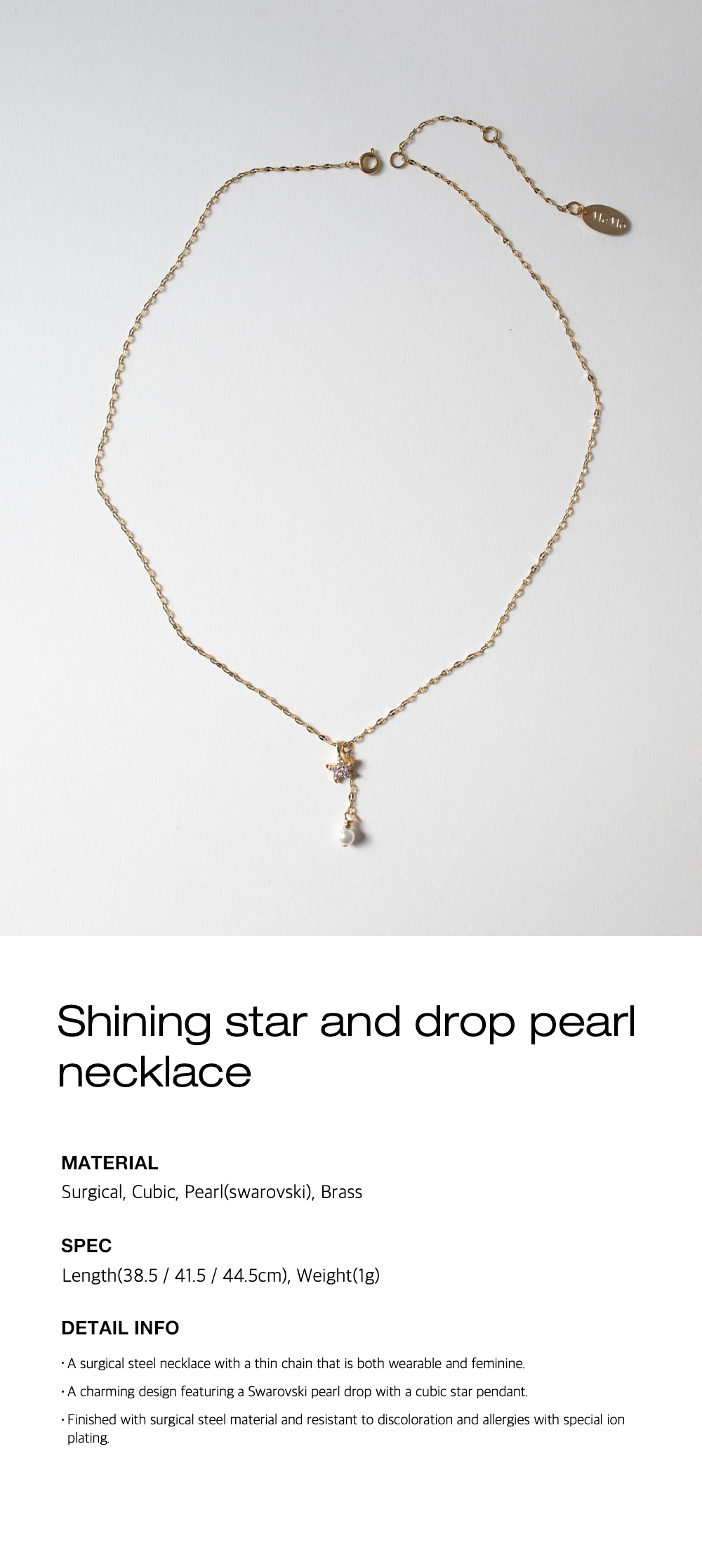[MERRYMOTIVE] 韓国☆Little star and pearl layered Necklace MUSINSA | MERRYMOTIVE Shining star and drop pearl necklace