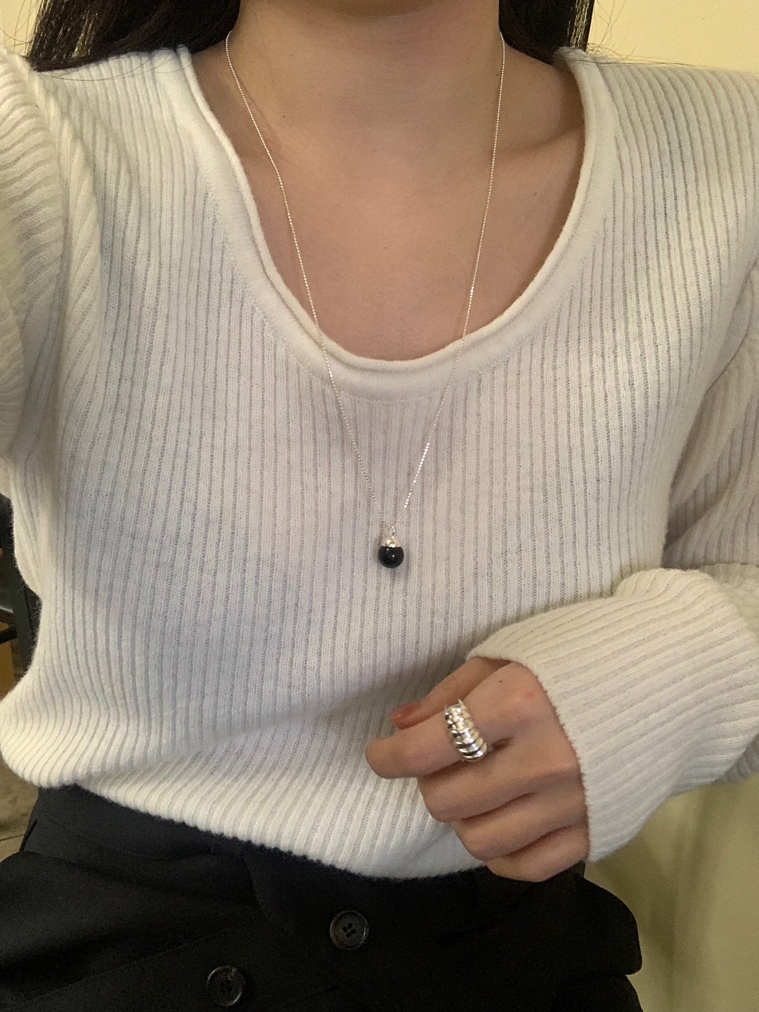 (silver925) Onyx symbol long necklace *silver 상세 이미지 22