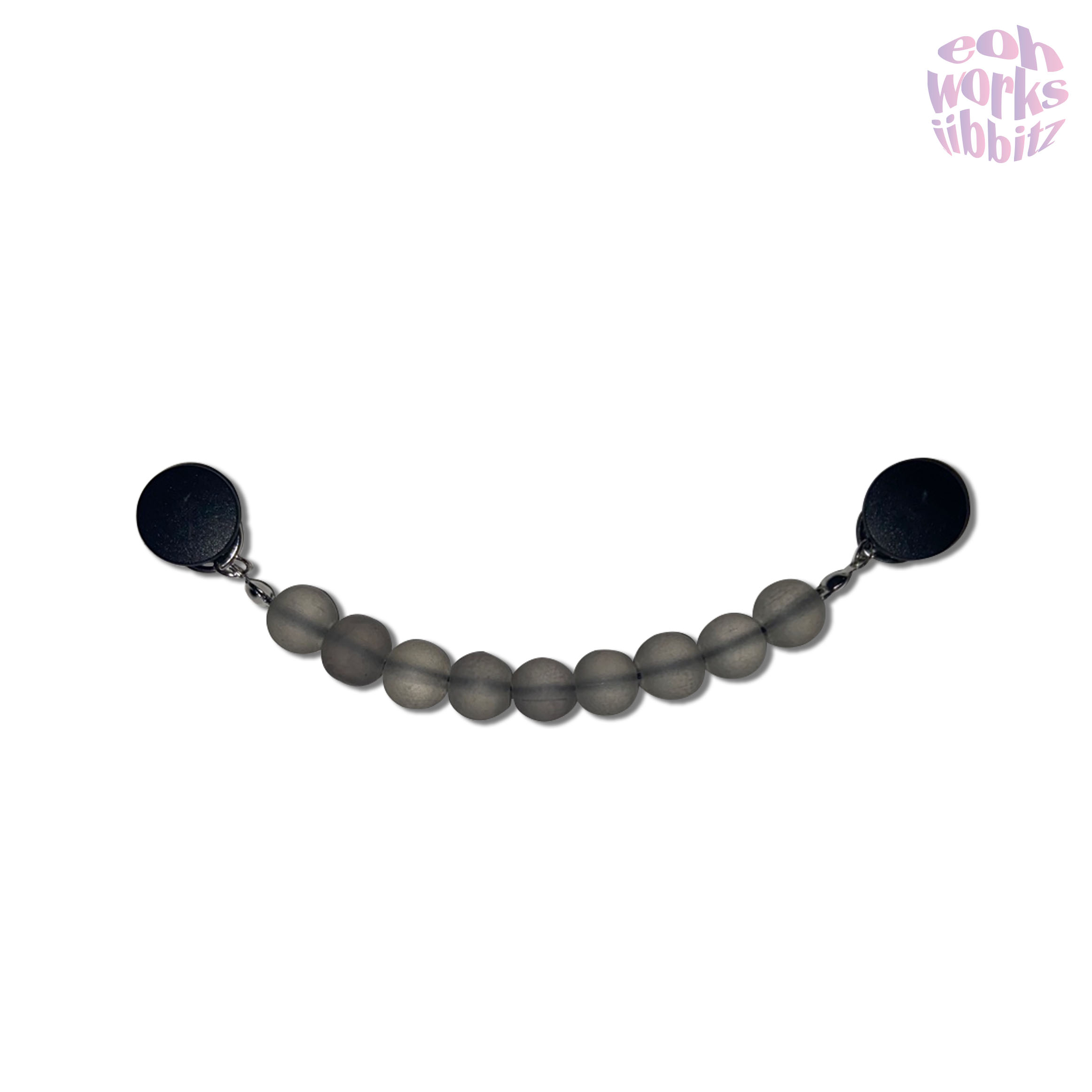 matte gray glass jibbitz chain