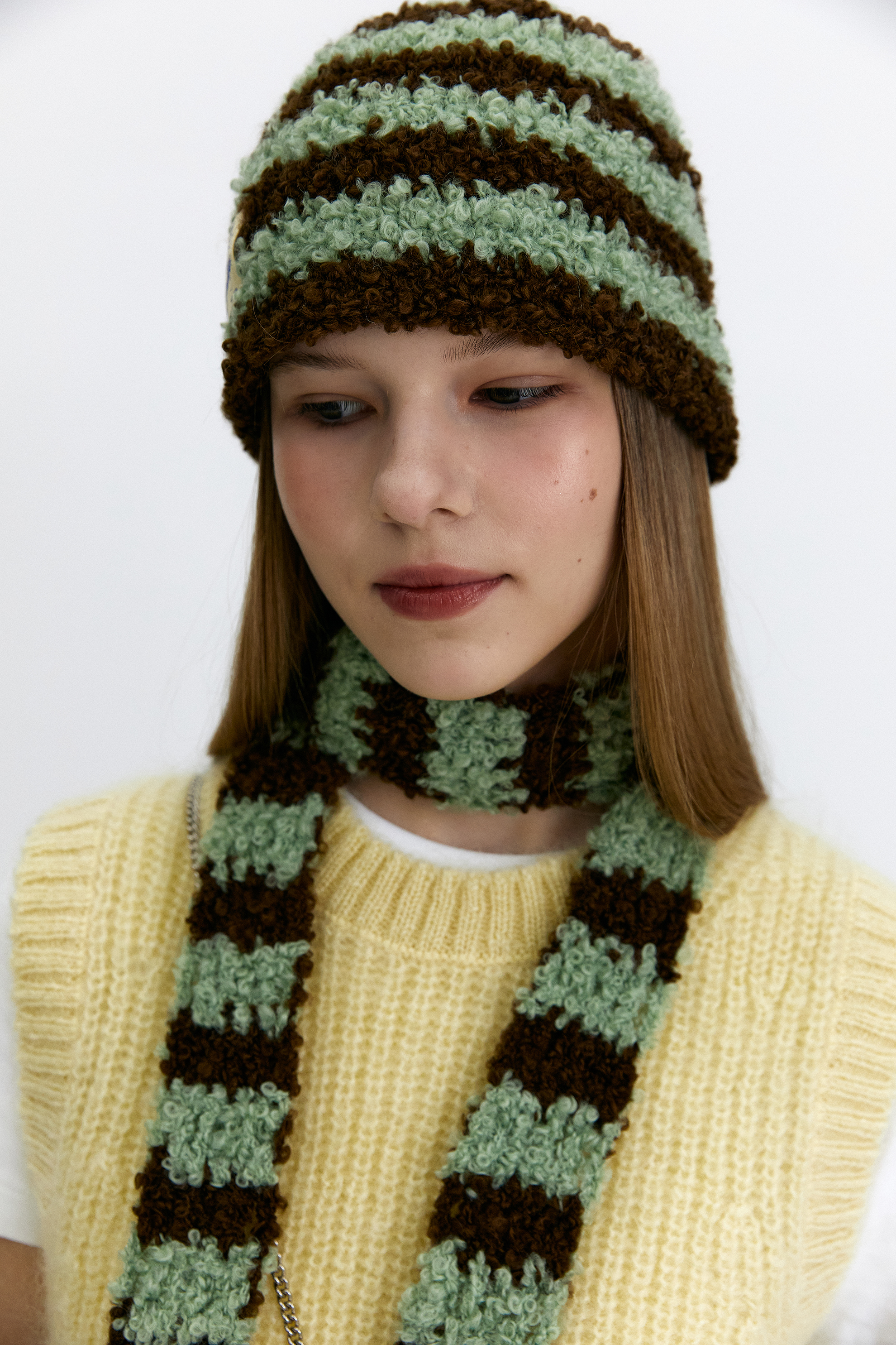 CURLY STRIPE BEANIE : MINT - 감도 깊은 취향 셀렉트샵 29CM