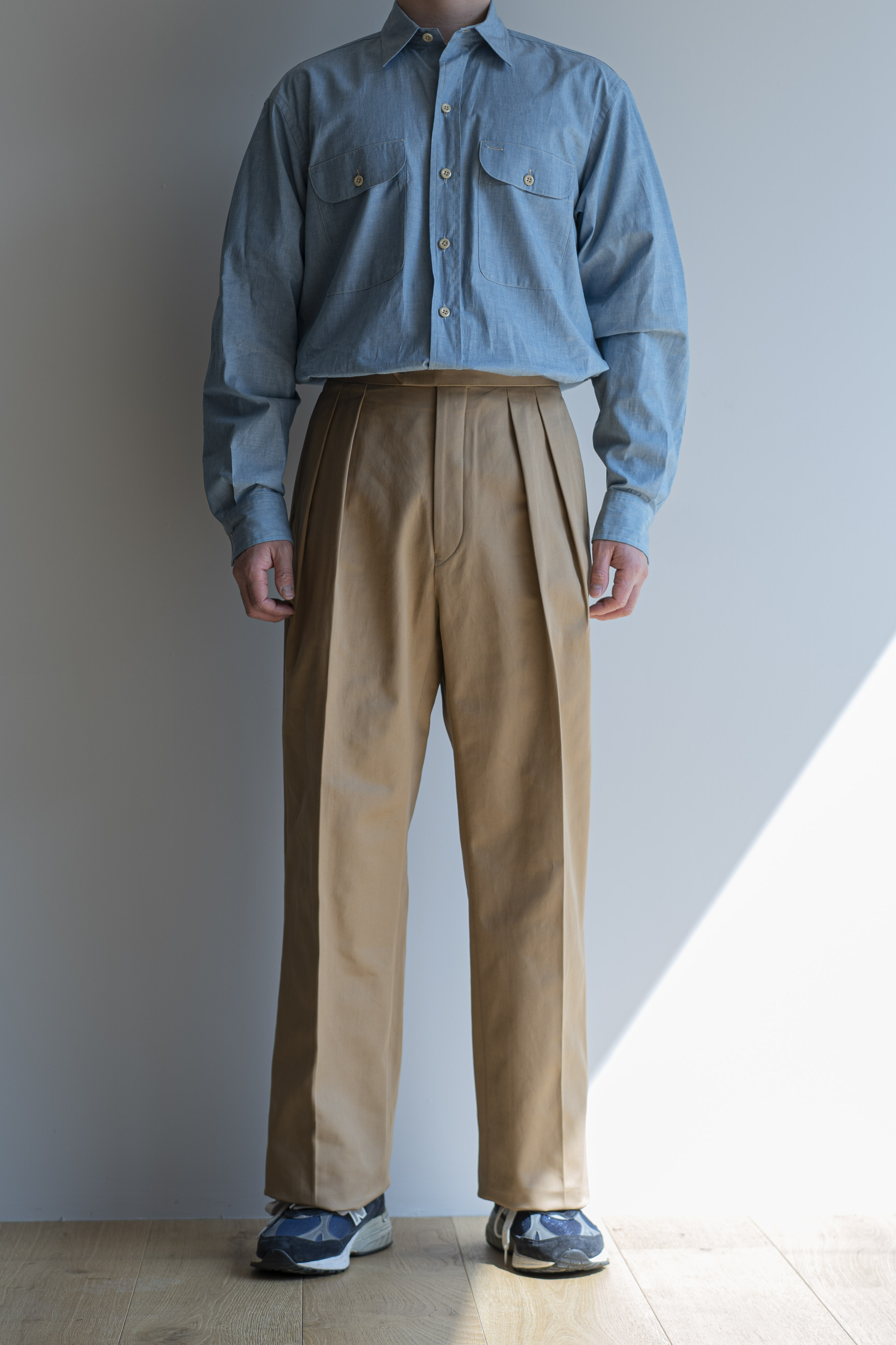 16S Coma Chino Cloth Wide Type II Pants (Camel)