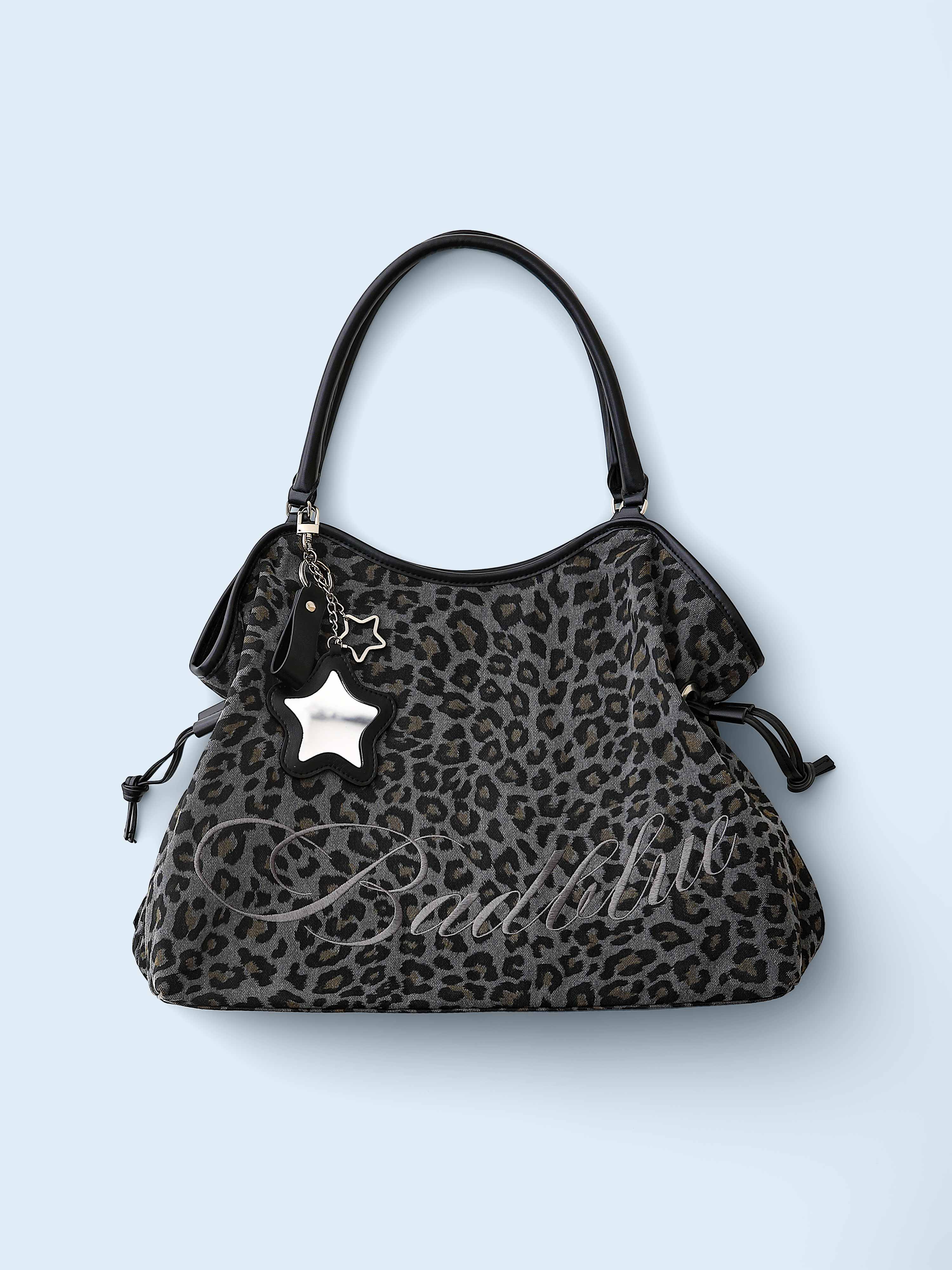 BADBLUE Leopard Dimsum ヒョウ柄 シュマイバッグ Leopard Dimsum Bag Charcoal