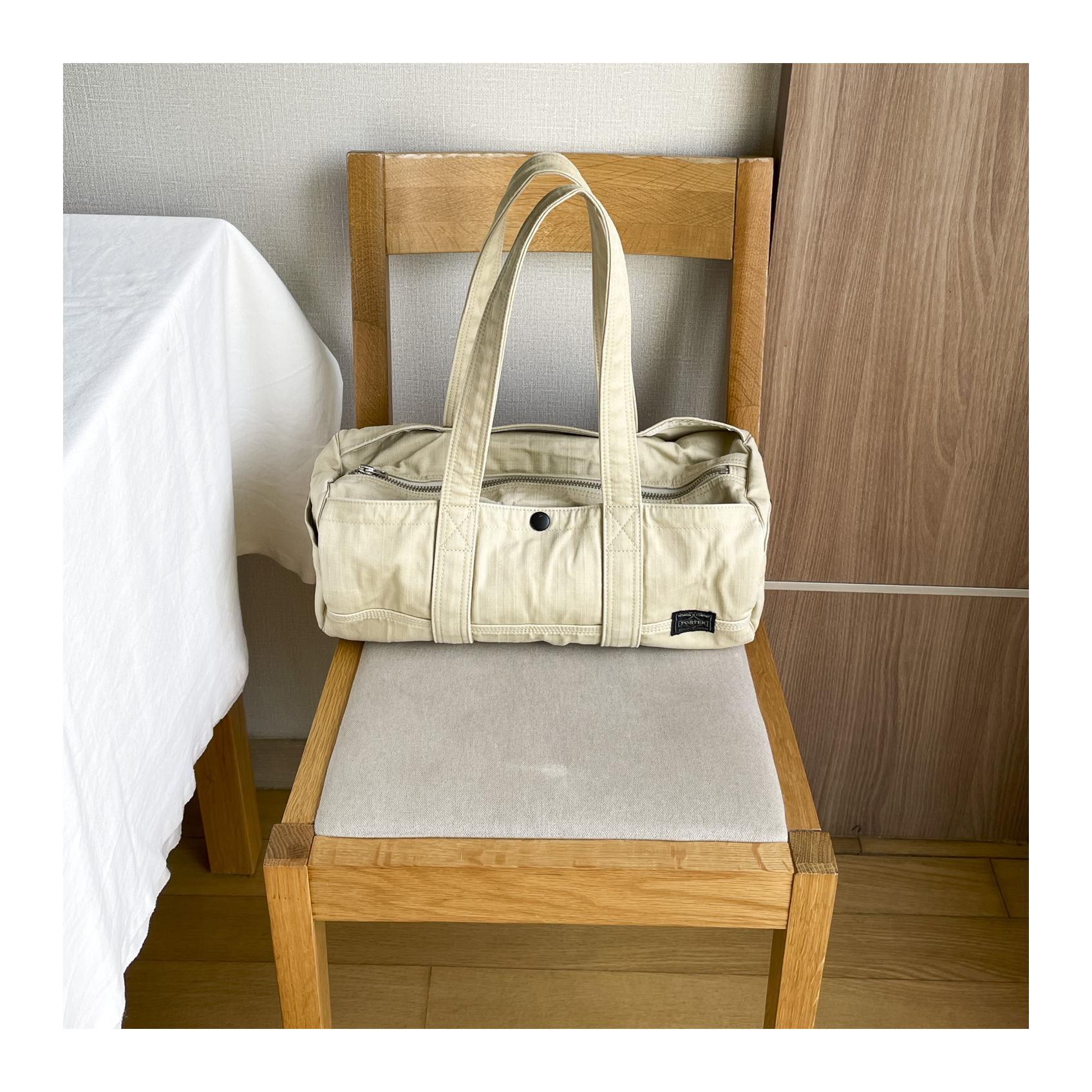 rare PORTER - BOSTON BAG L (Cream Beige)