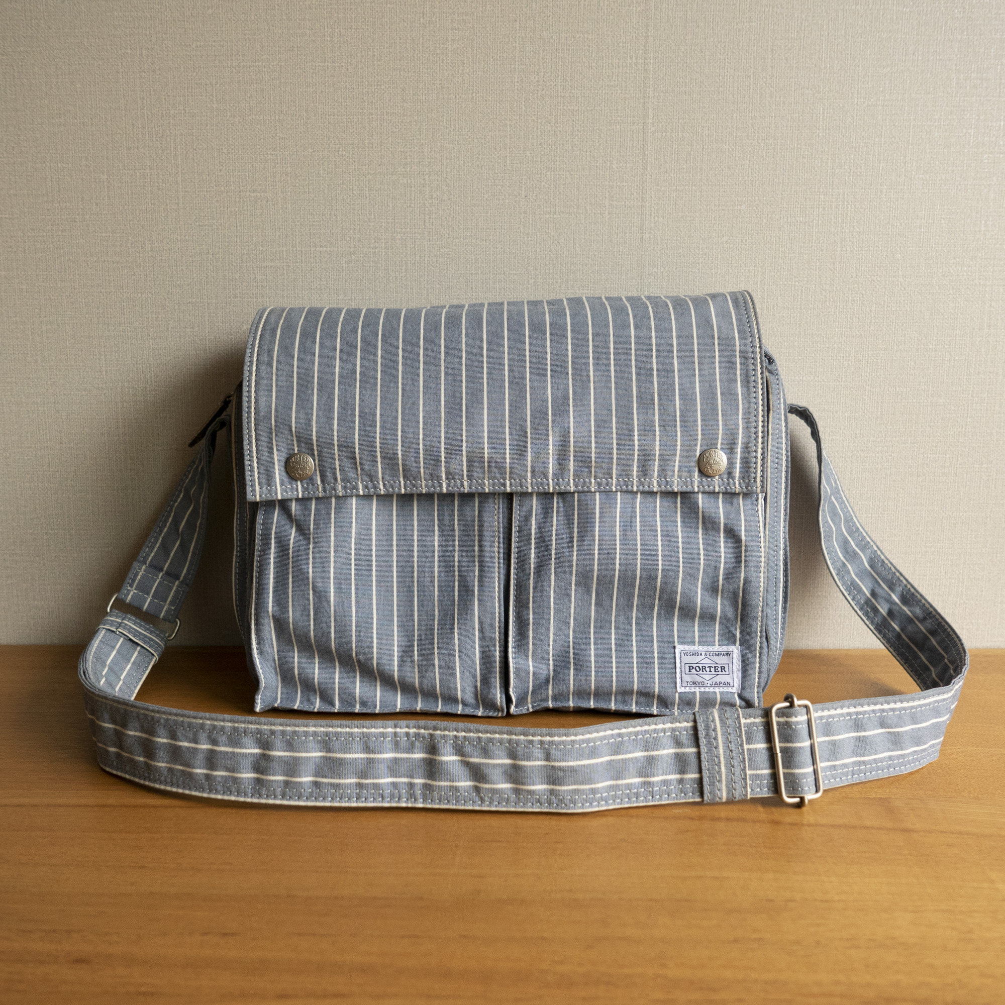 rare PORTER - 70th Aniversary Shoulder Bag (Stripe / White