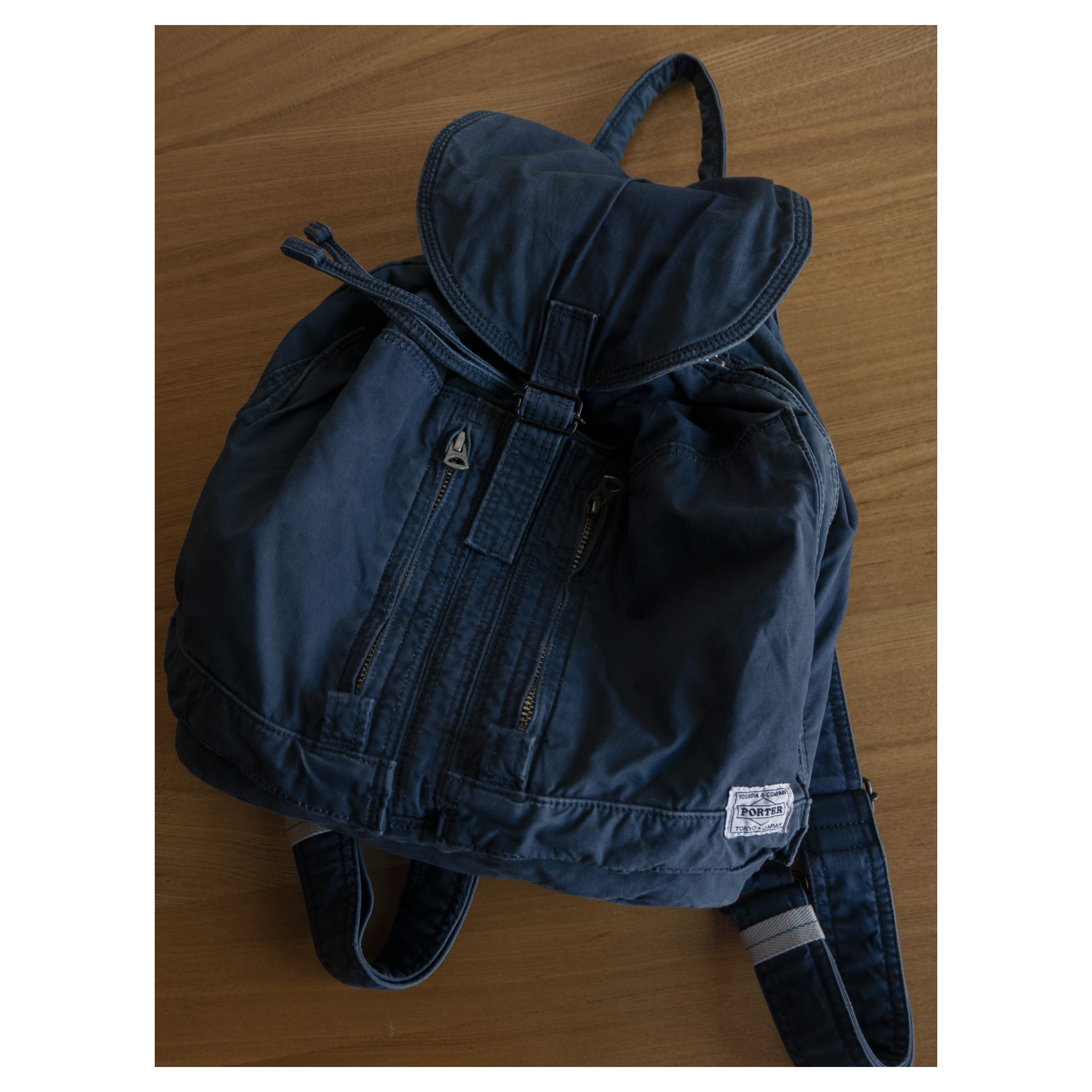PORTER - Indigo Cotton Rucksack (Washed Deep Blue)