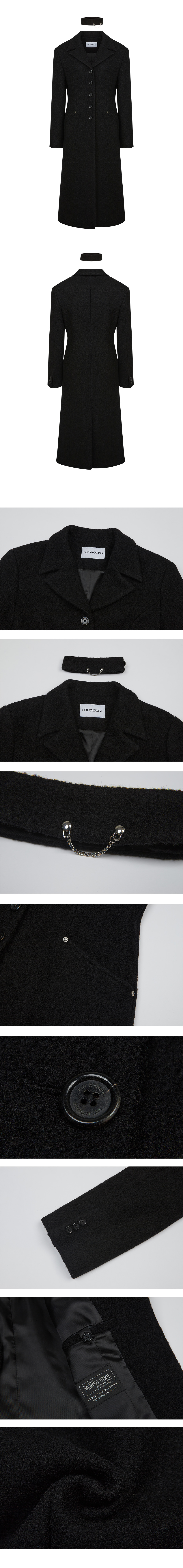 【NOT KNOWING】 Choker Boucle Maxi Coat /追跡付 MUSINSA | NOTKNOWING Choker Boucle Maxi Coat (BLACK)