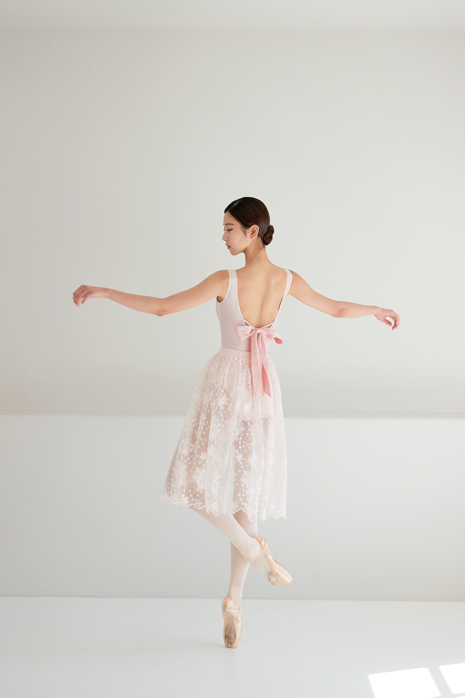 백 리본 레오타드_Baby pink 4