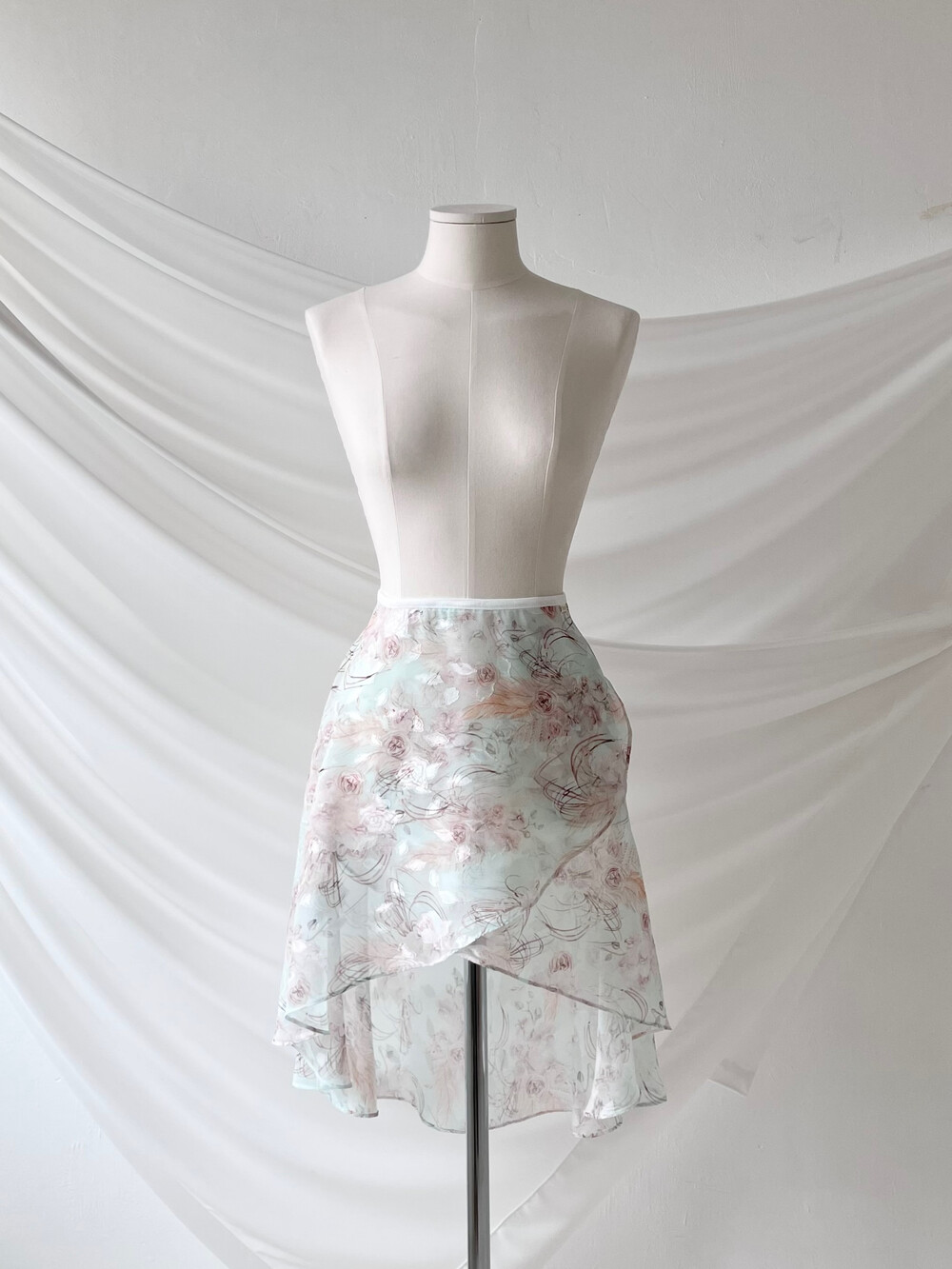 미스티 가든 미디 스커트_Pale mint 2