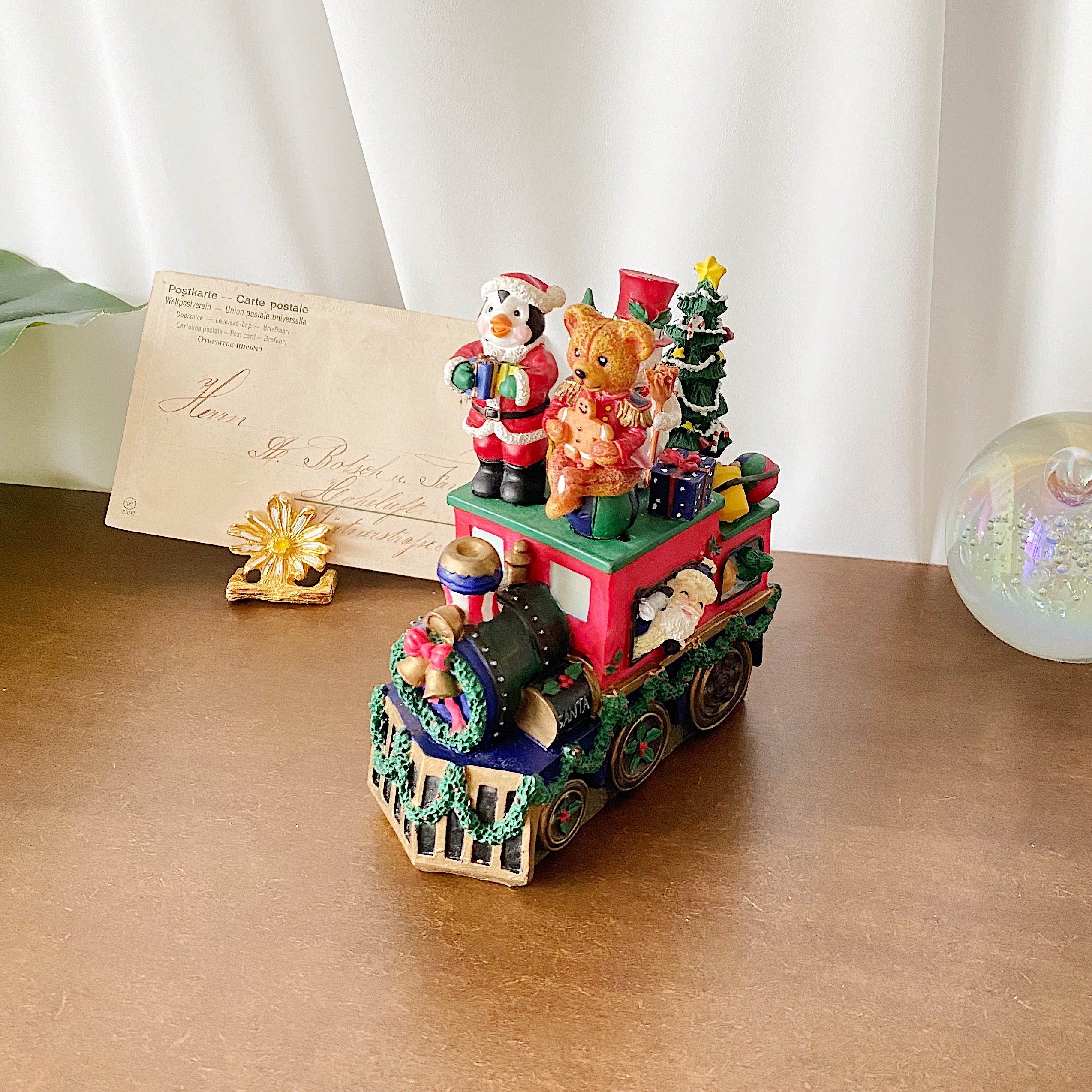 Vintage christmas family train butter spreaders set