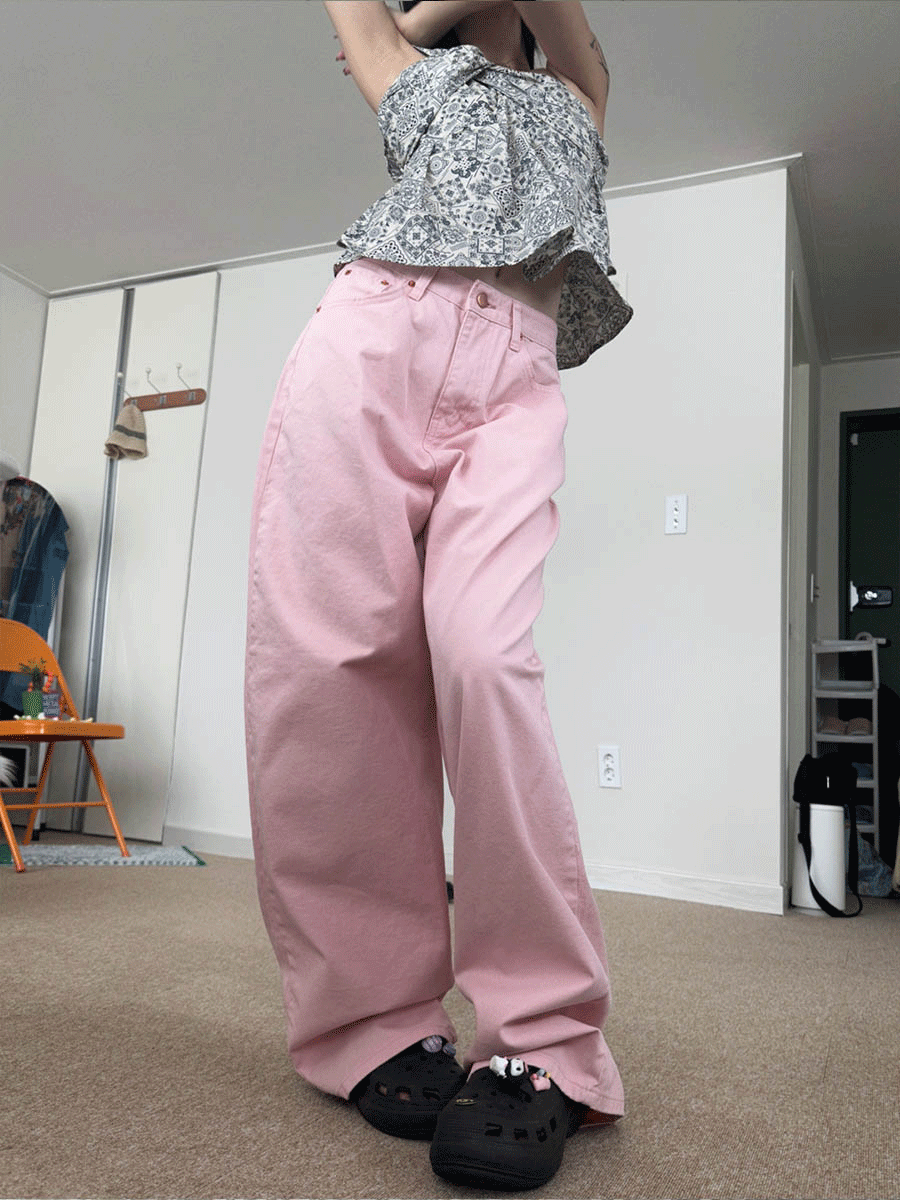 Color cotton pants