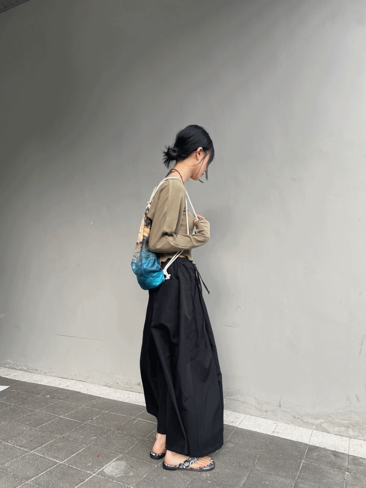 strap pantsskirt (black)