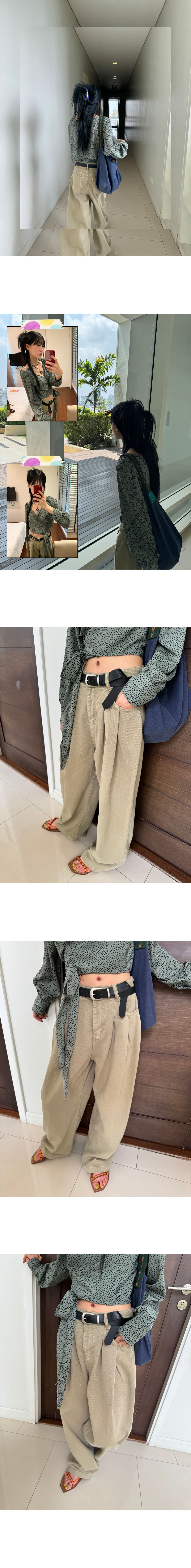 pintuck belt pants 상세 이미지 2