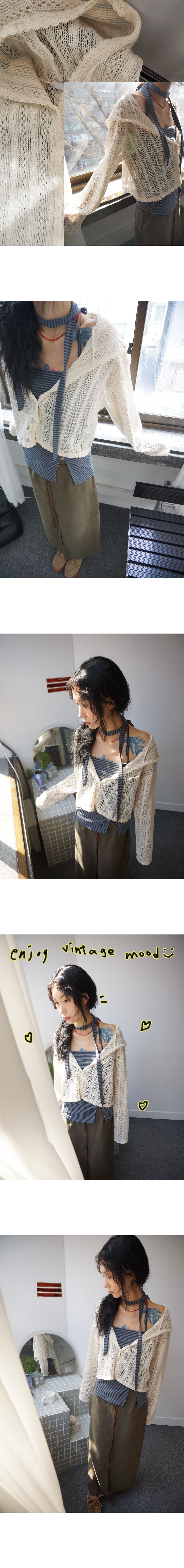 crochet hood cardigan 상세 이미지 5